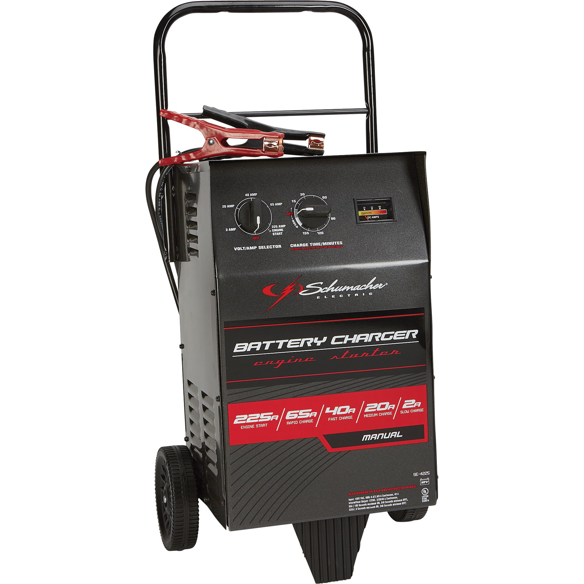 Schumacher 12 Volt Elite Wheeled Battery Charger with Engine Start —  2/20/40/65/225 Amp Capabilities, Model# SE-4225 | Northern Tool