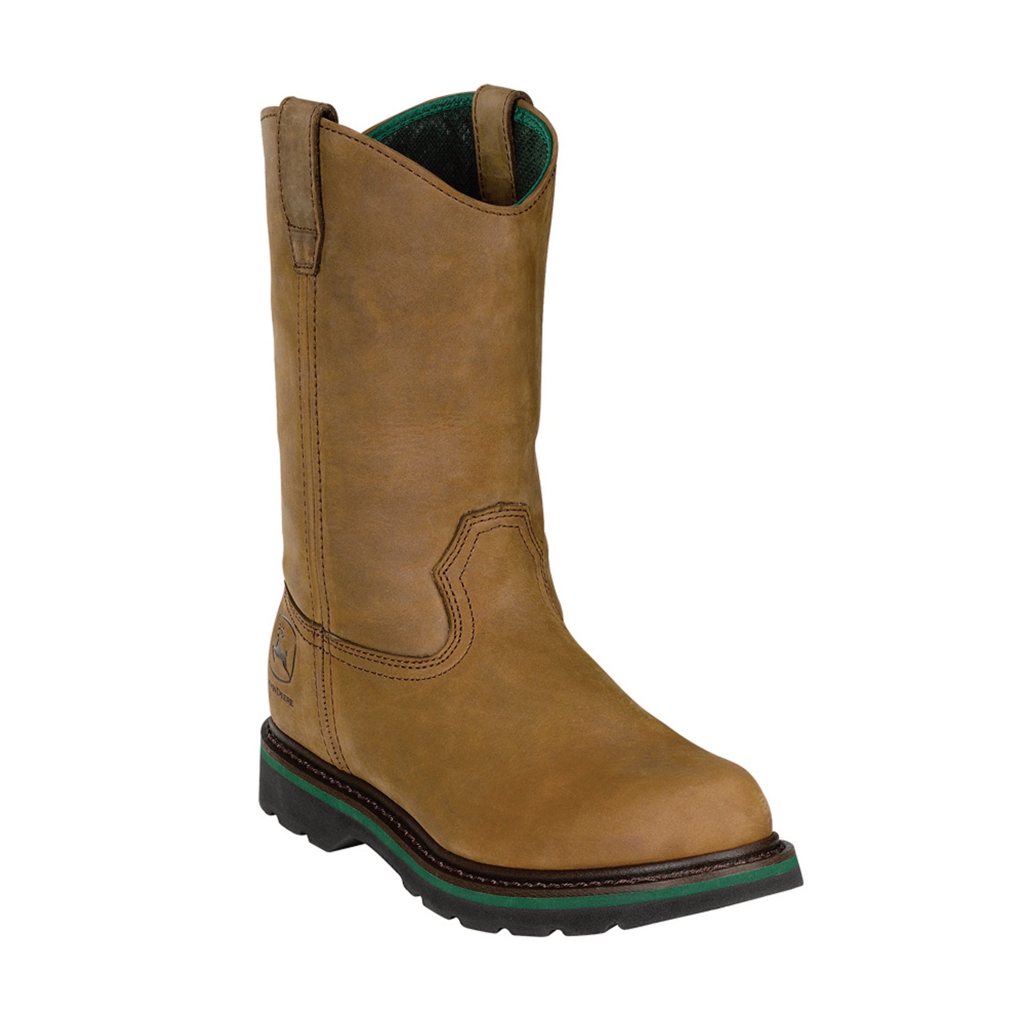 John Deere 11in. Wellington Pull-On Work Boot — Brown, Size  display picture 2