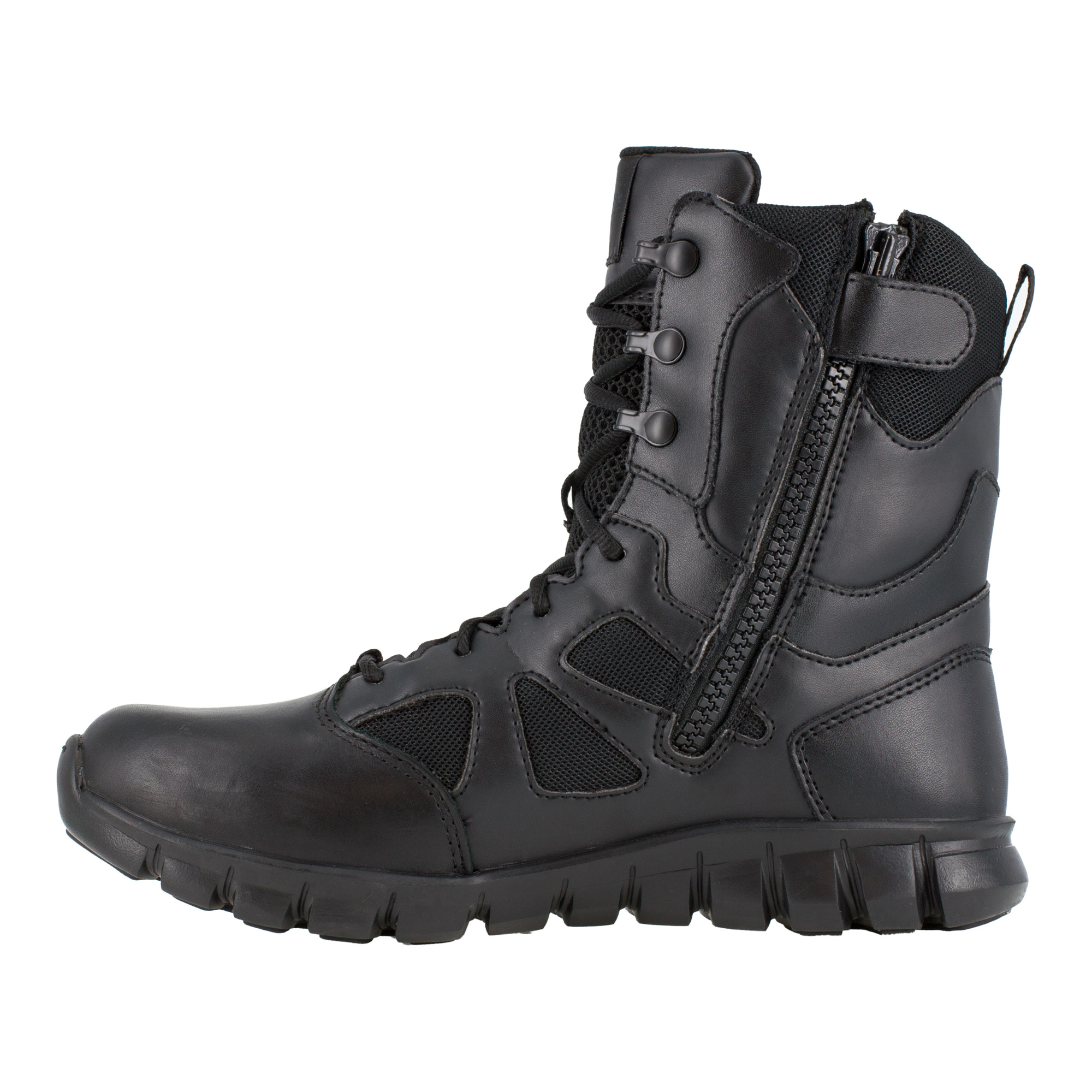 Reebok, 8in. Tactical Boot w/ Side Zipper, Size 8, Width Medium, Color Black, Model# RB8805