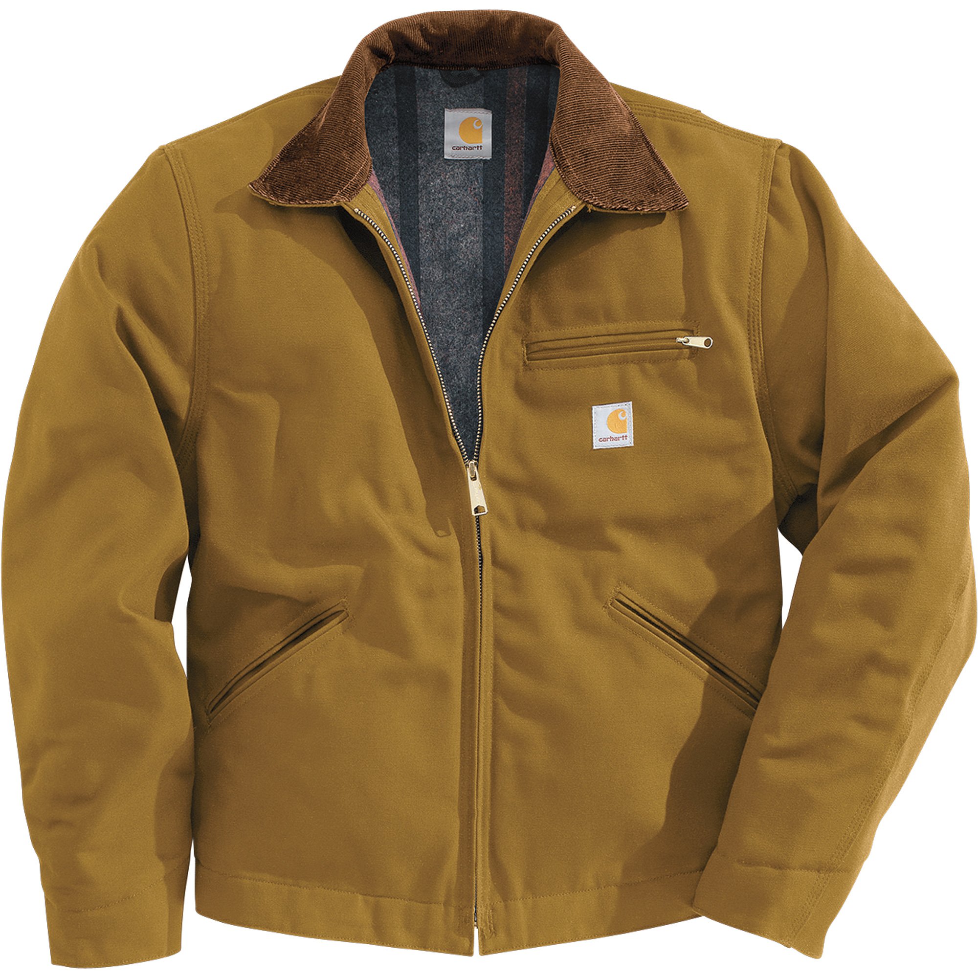 Carhartt Duck Detroit Jacket — Brown, 46, Tall Style, Model# J01