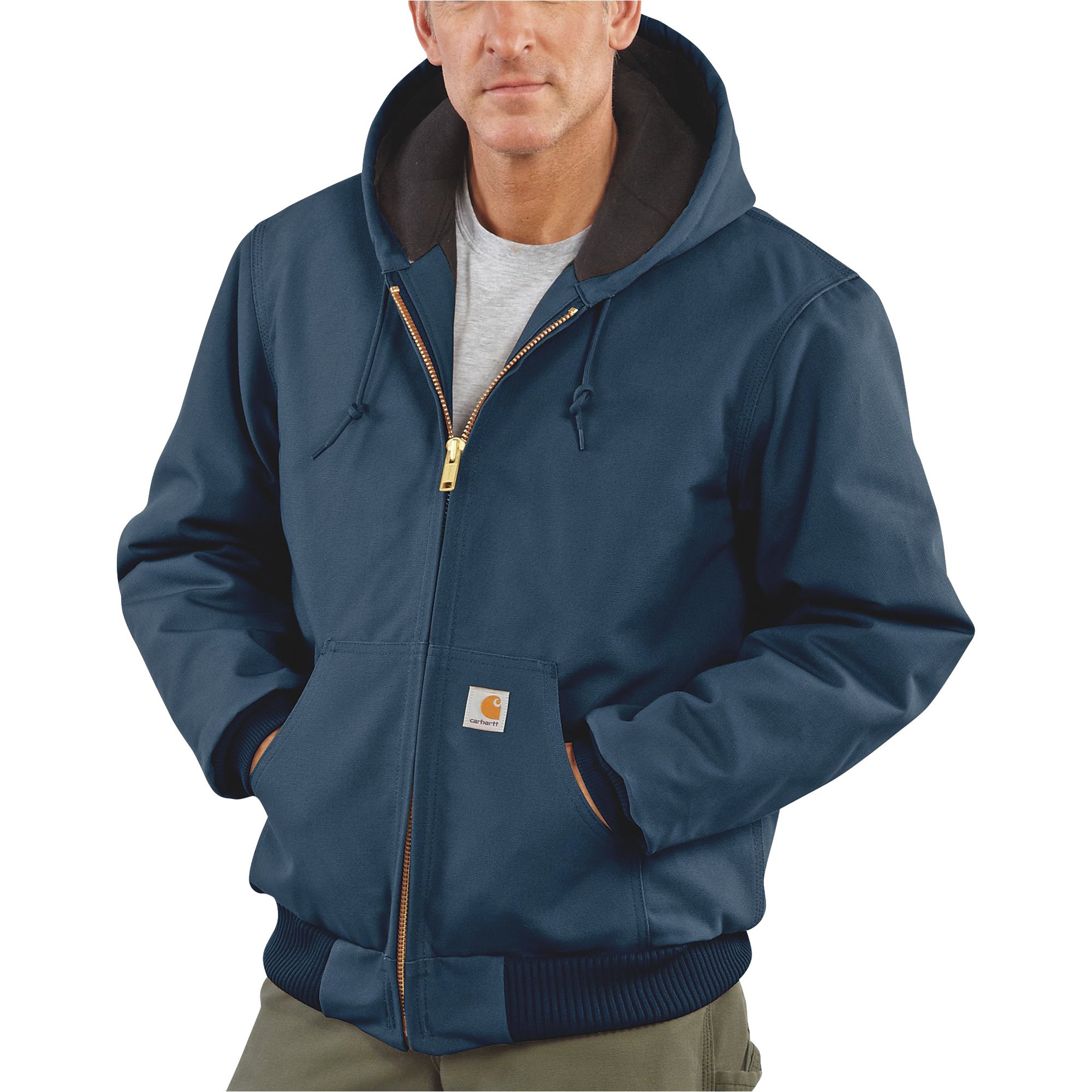 Carhartt Duck Active Jacket — Quilt-Lined, Navy, Medium, Regular