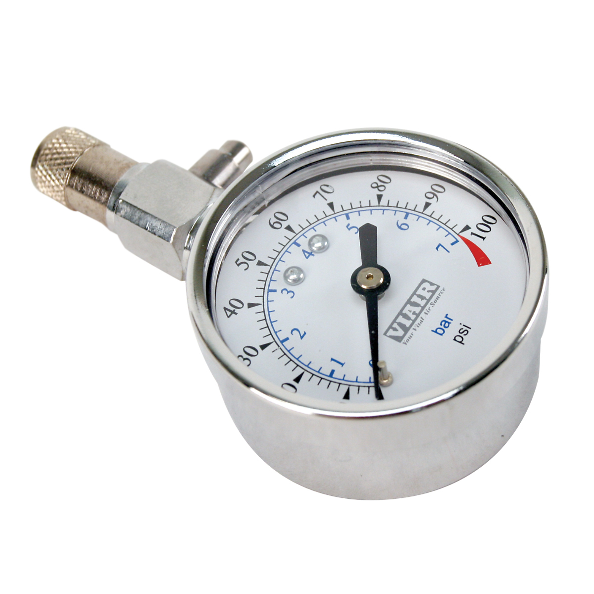 Viair Tire Gauge - 2in., 0-100 PSI, Bleeder Valve, Model# 90072