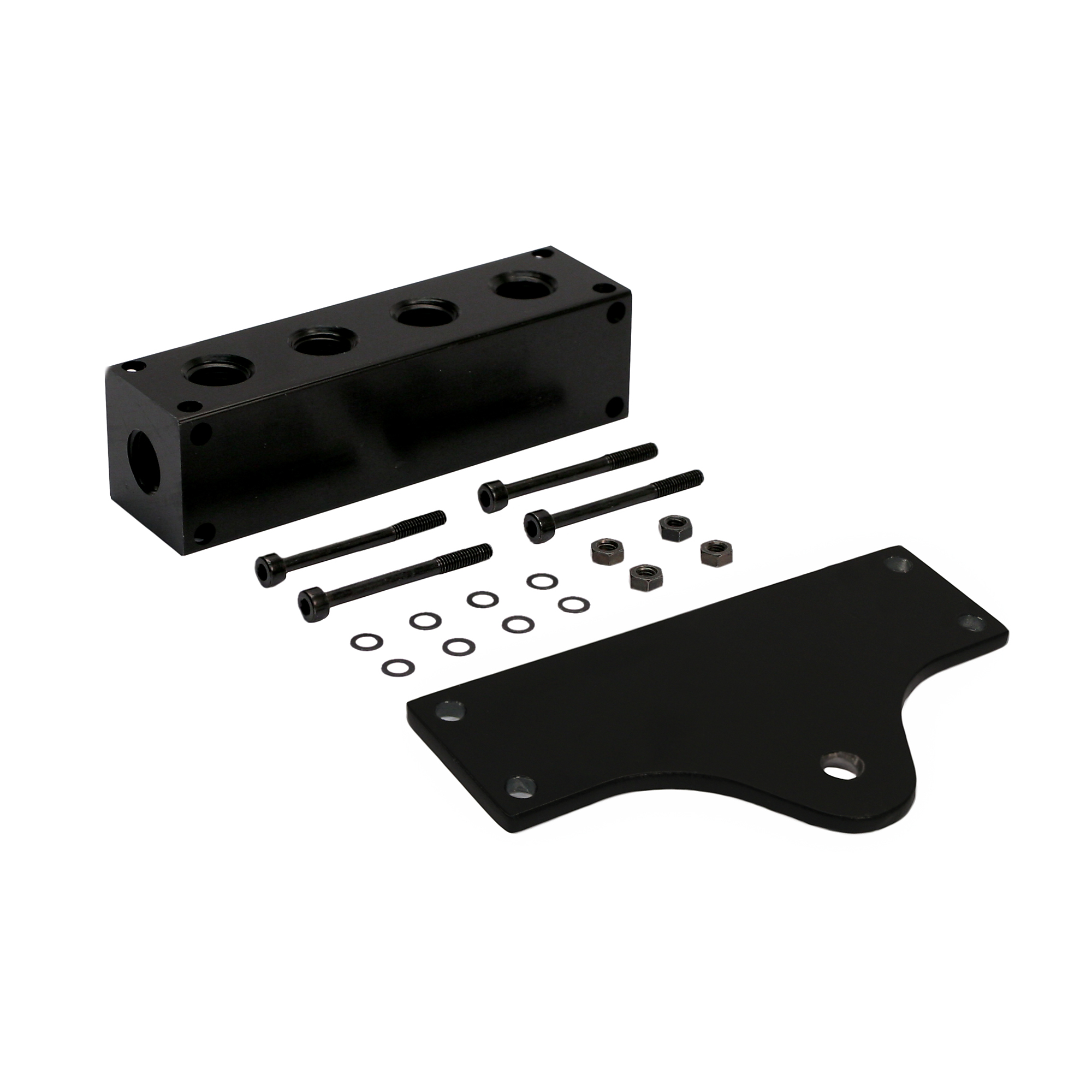 Viair 6-Port Billet Manifold - 1/4in. NPT, Black Anodized, Model# 92820