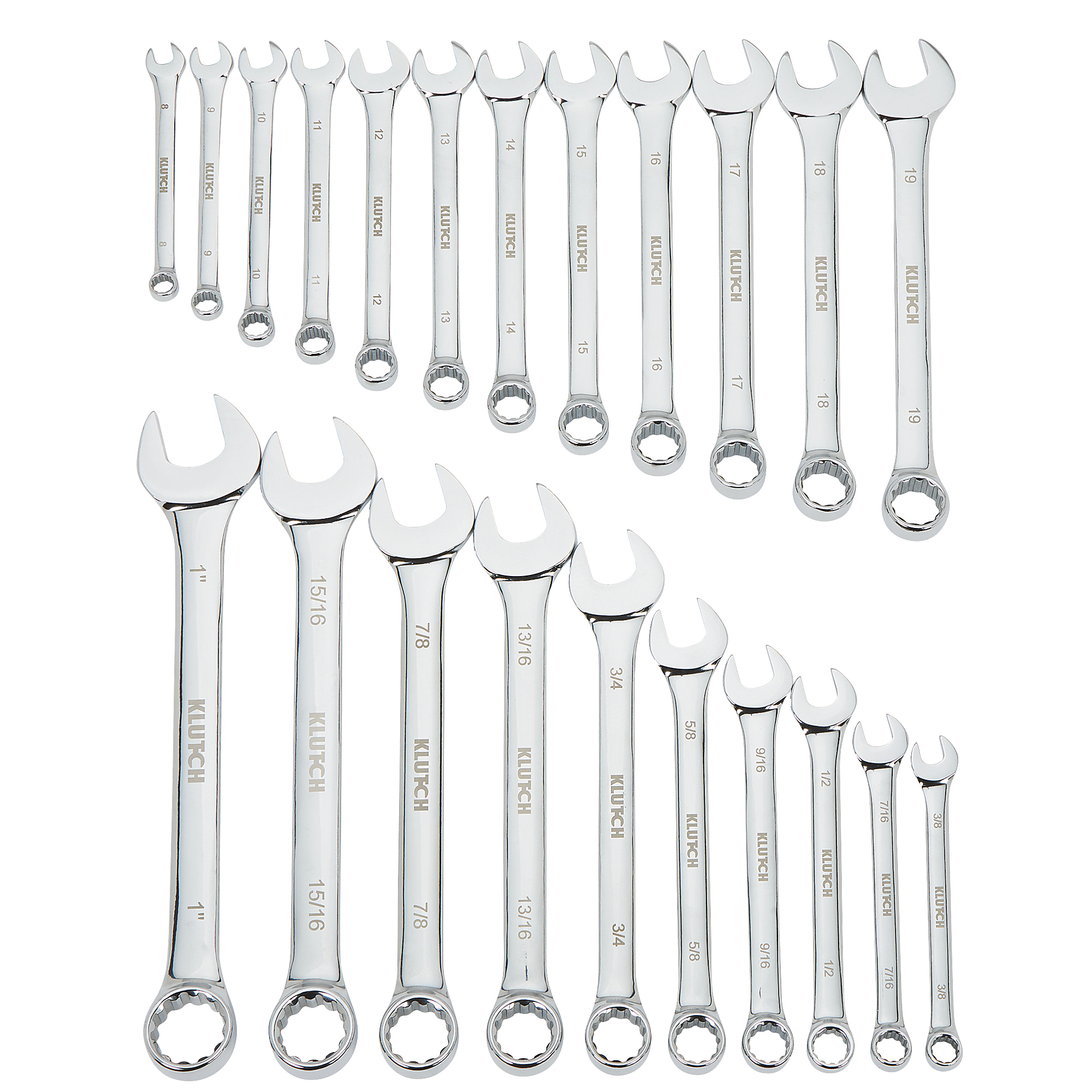 Klutch 22-Pc. SAE/Metric Cominbation Wrench Set, Model# 315169A
