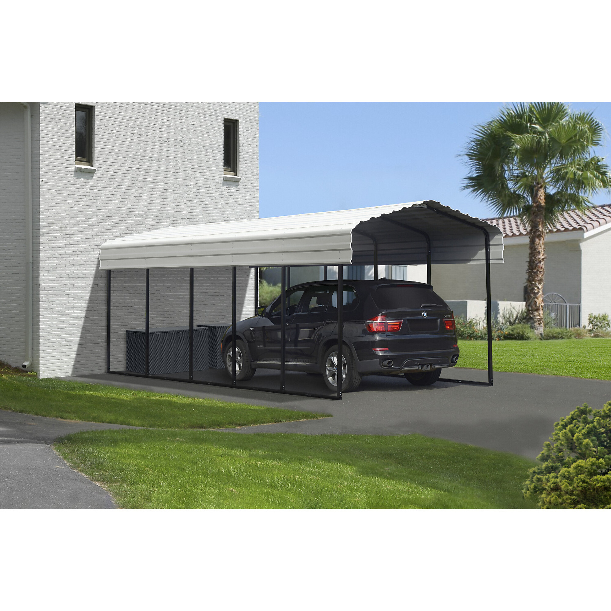 Arrow Storage Products, Carport, 10ft. x 24ft. x 9ft. Eggshell, Width 10 in, Height 10 in, Cover Material Steel, Model# CPH102409