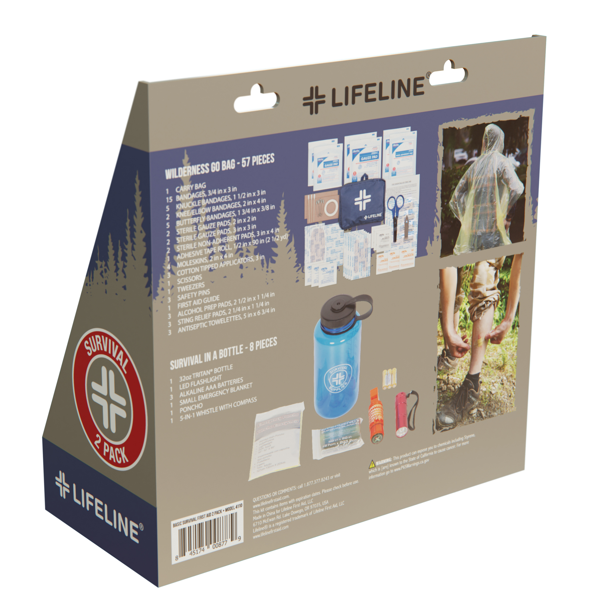 Lifeline, Basic Survival First Aid 2 Pack, Items Per Kit 65, Model ...