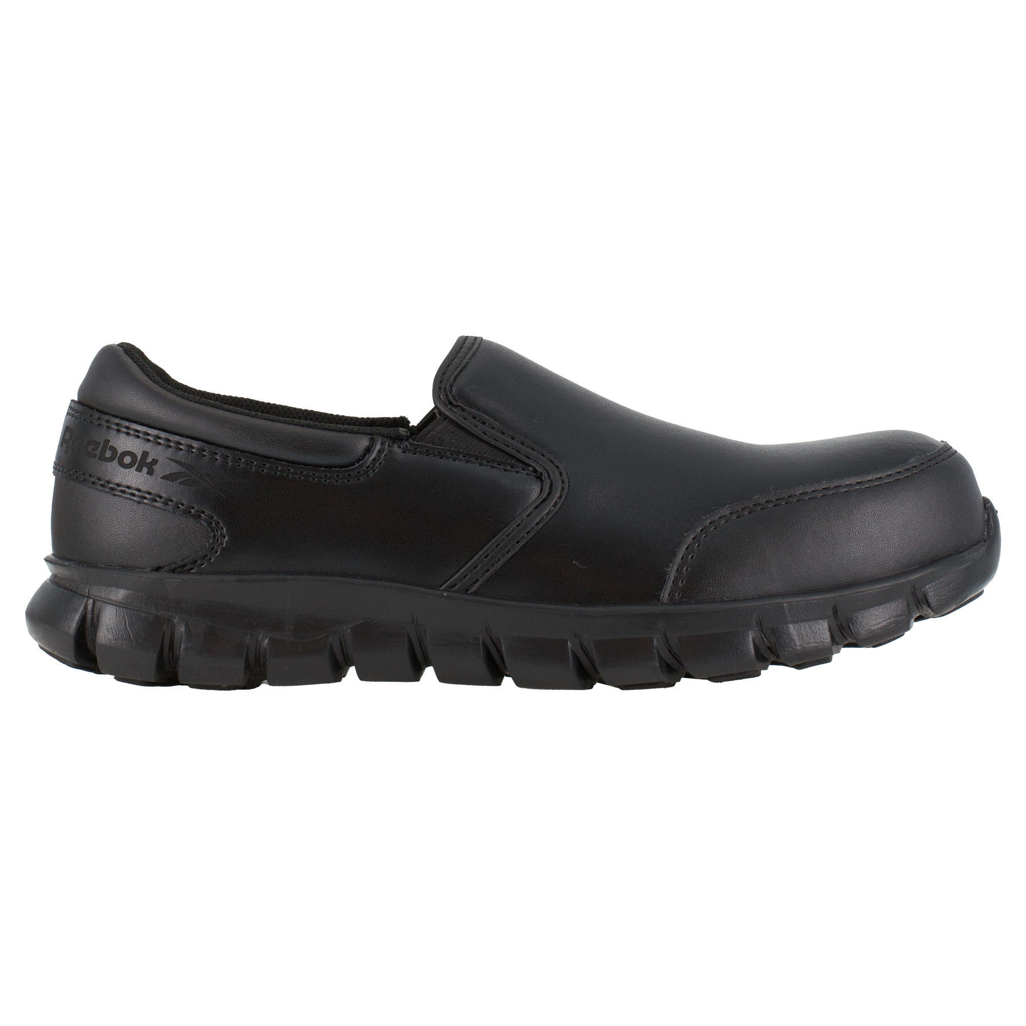 Reebok, Athletic Work Slip-On, Size 10 1/2, Width Medium, Color Black, Model# RB4036