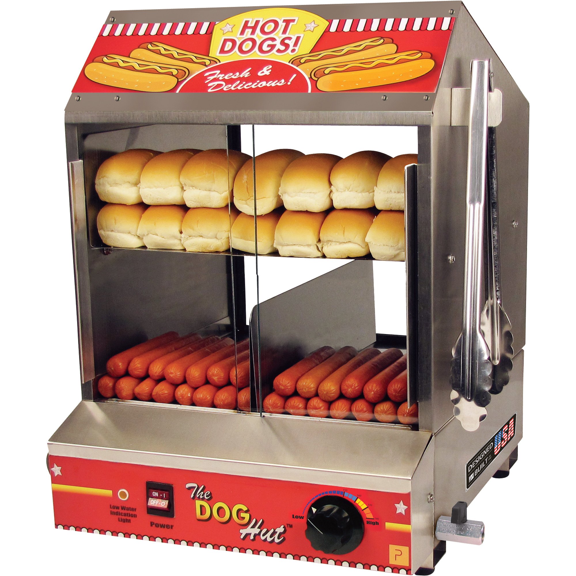 Paragon Dog Hut Hot Dog Steamer — Accommodates 200 Hot Dogs, Model