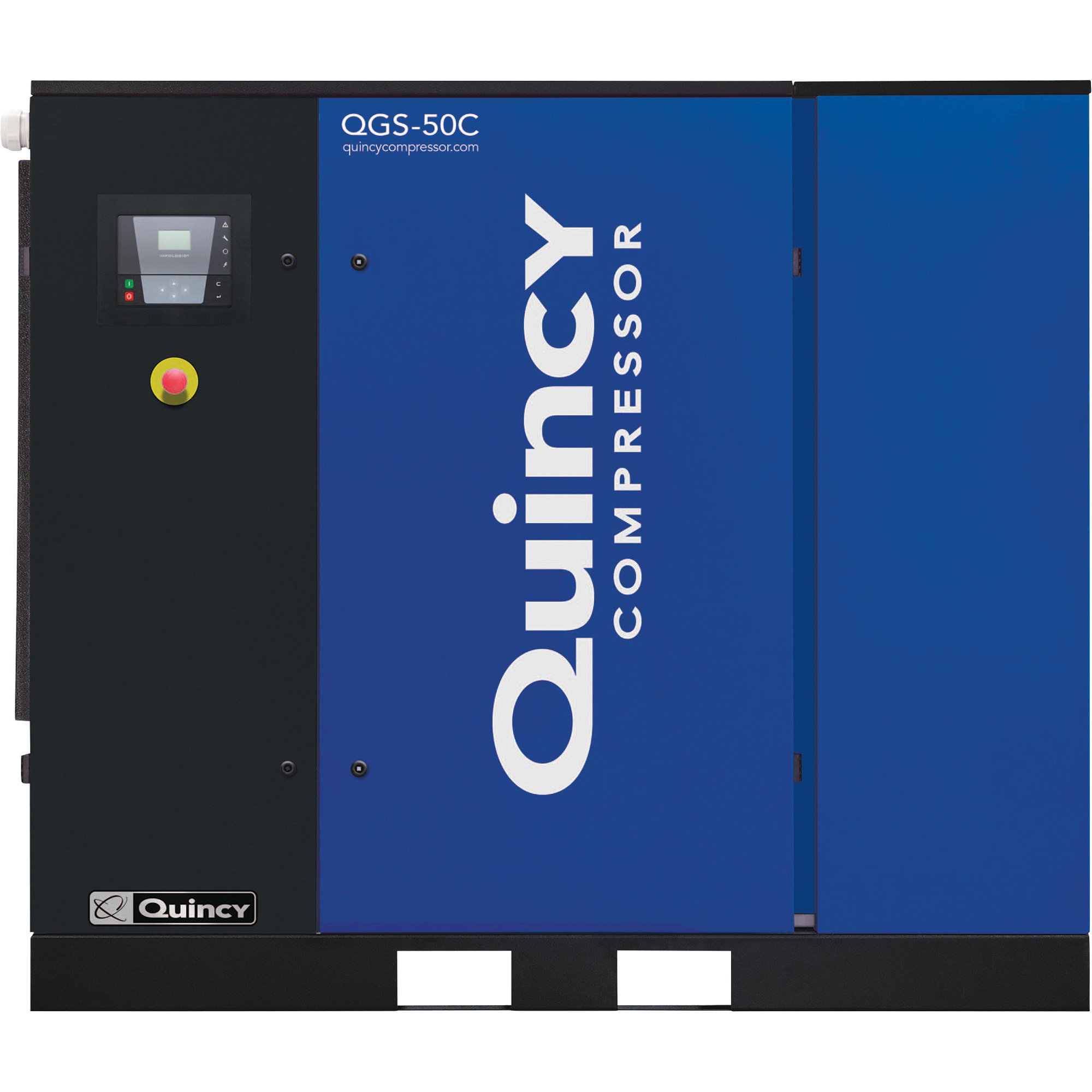 Quincy QGS Rotary Screw Air Compressor with Dryer, 50 HP, 230/460 Volt, 3 Phase, 208 CFM, No Tank, Model# 4152016908