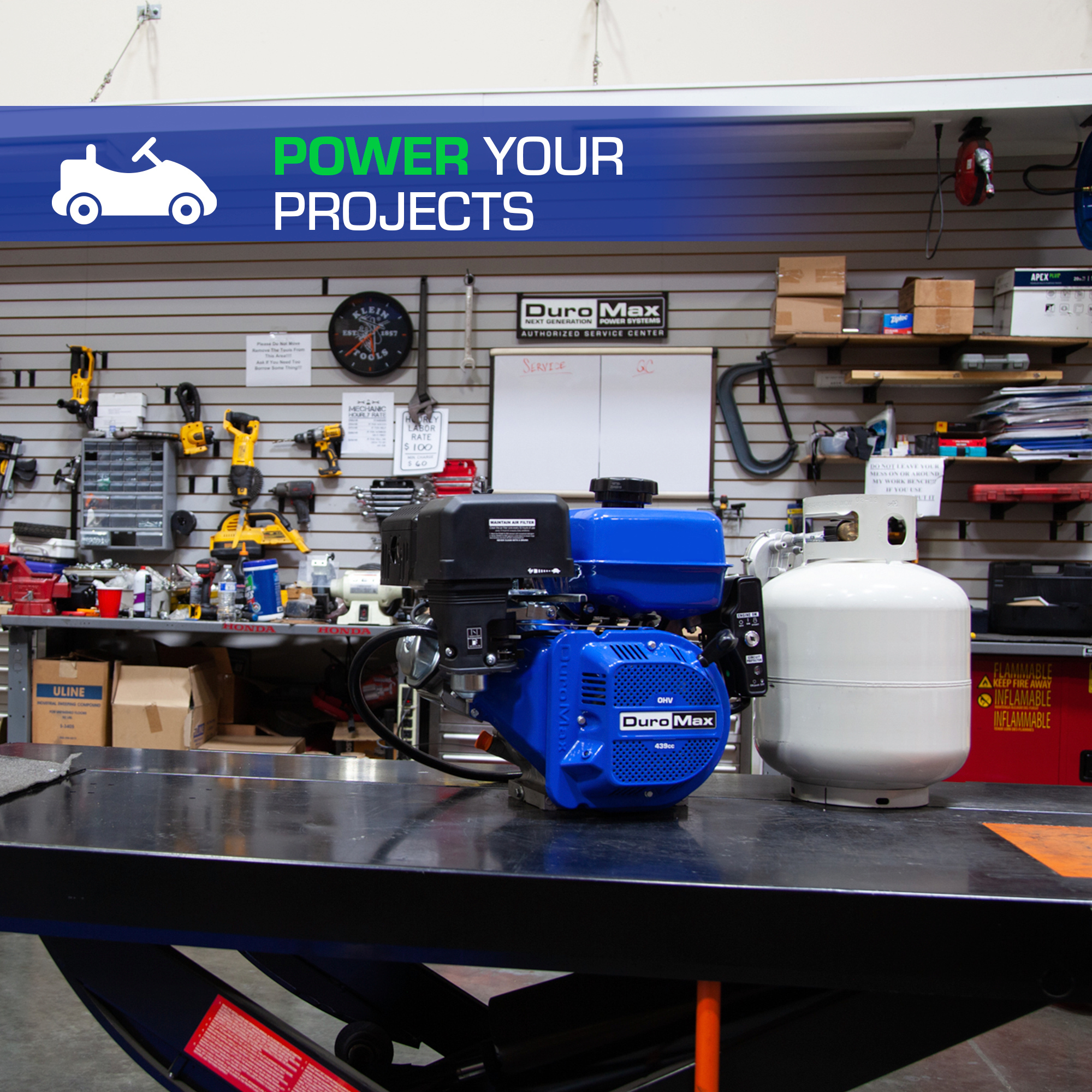 DuroMax, 440cc Dual Fuel Electric Start Engine, Engine Displacement 440