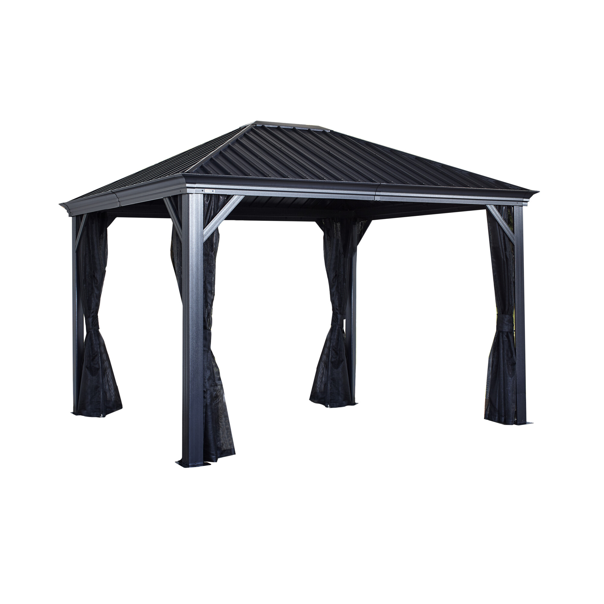 ShelterLogic Sojag Marsala Gazebo - 10ft. x 14ft., Aluminum Frame, Galvanized Steel Roof, Gray, Model# 500-9166477