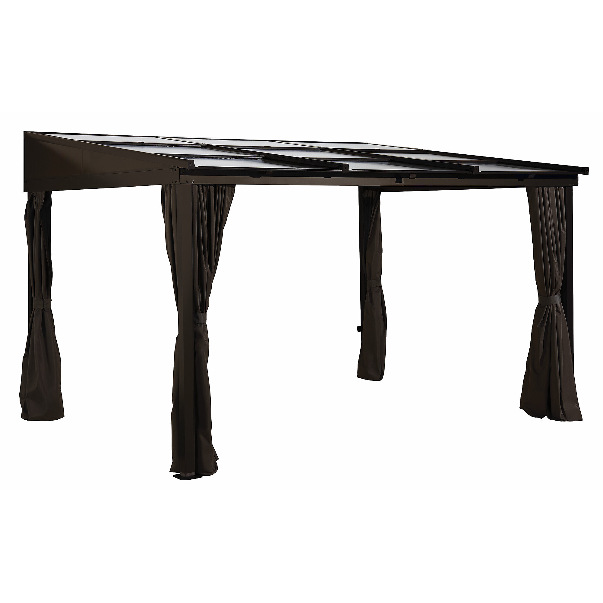 Sojag Sutton Wall Gazebo - 10ft. x 12ft., Aluminum Frame, Retractable Roof, Brown, Model# 500-9165371