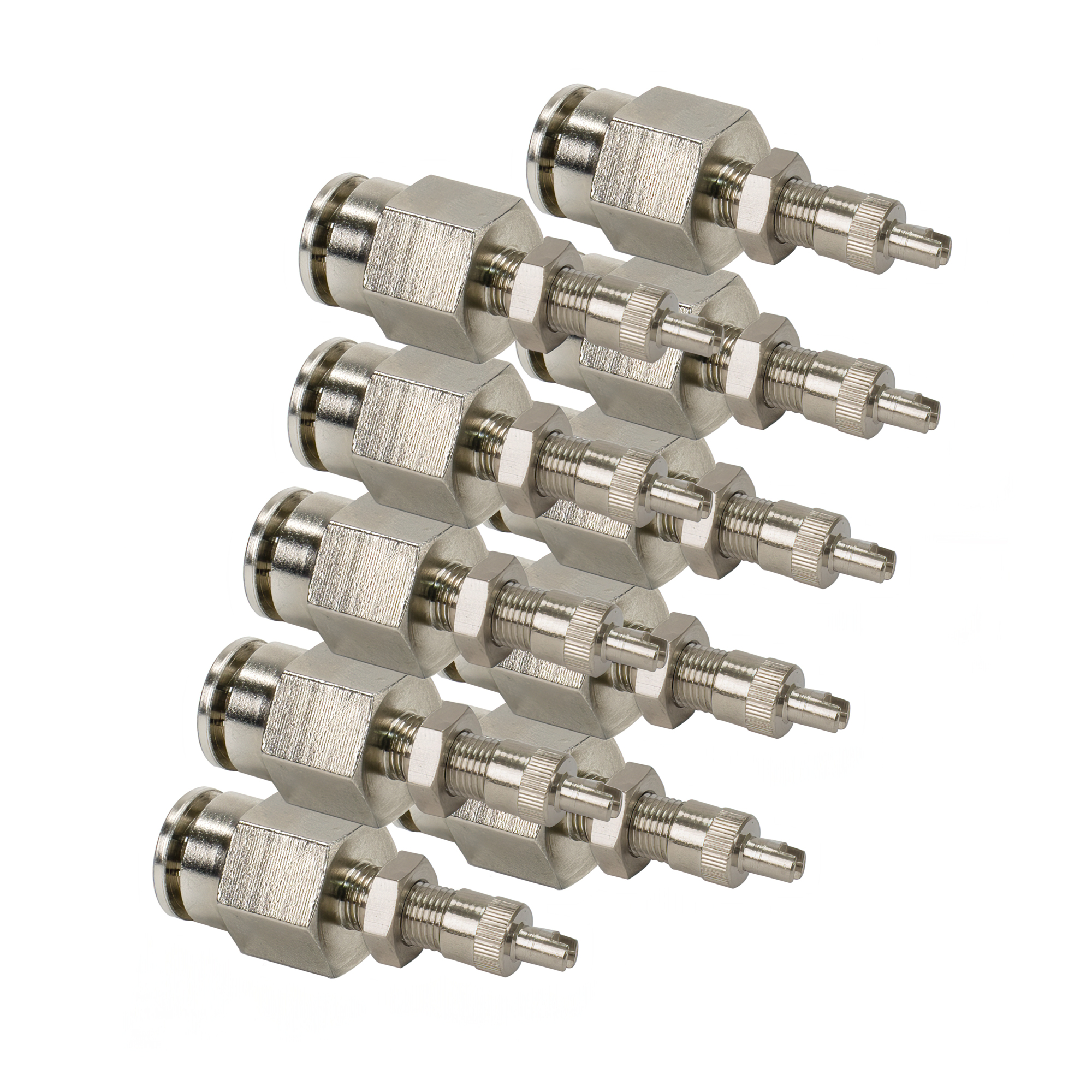 Viair Schrader Inflation Valve - 3/8in. OD, Push-to-Connect, Nickel-Plated Brass, Model# 13890-BP