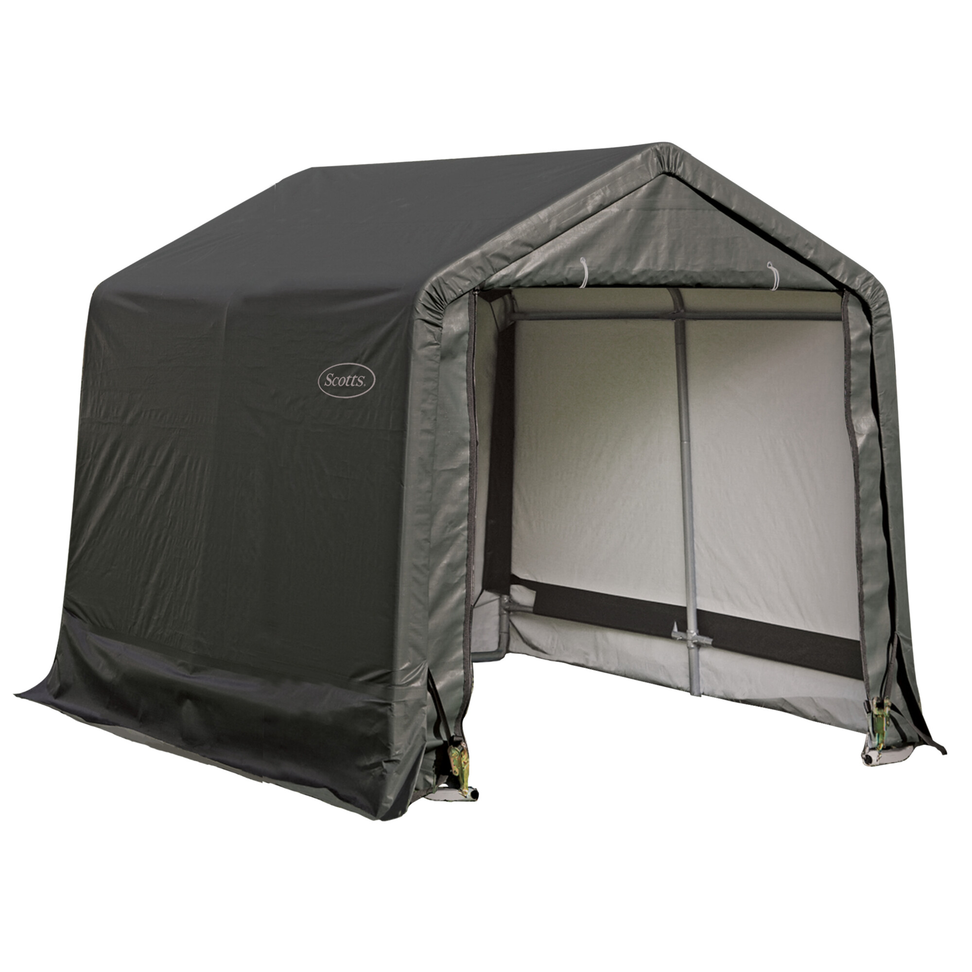 Scotts, Scotts Storage Shed 8 x 8 x 8’ Green Peak, Length 8 ft, Width 8 ft, Model# 70494