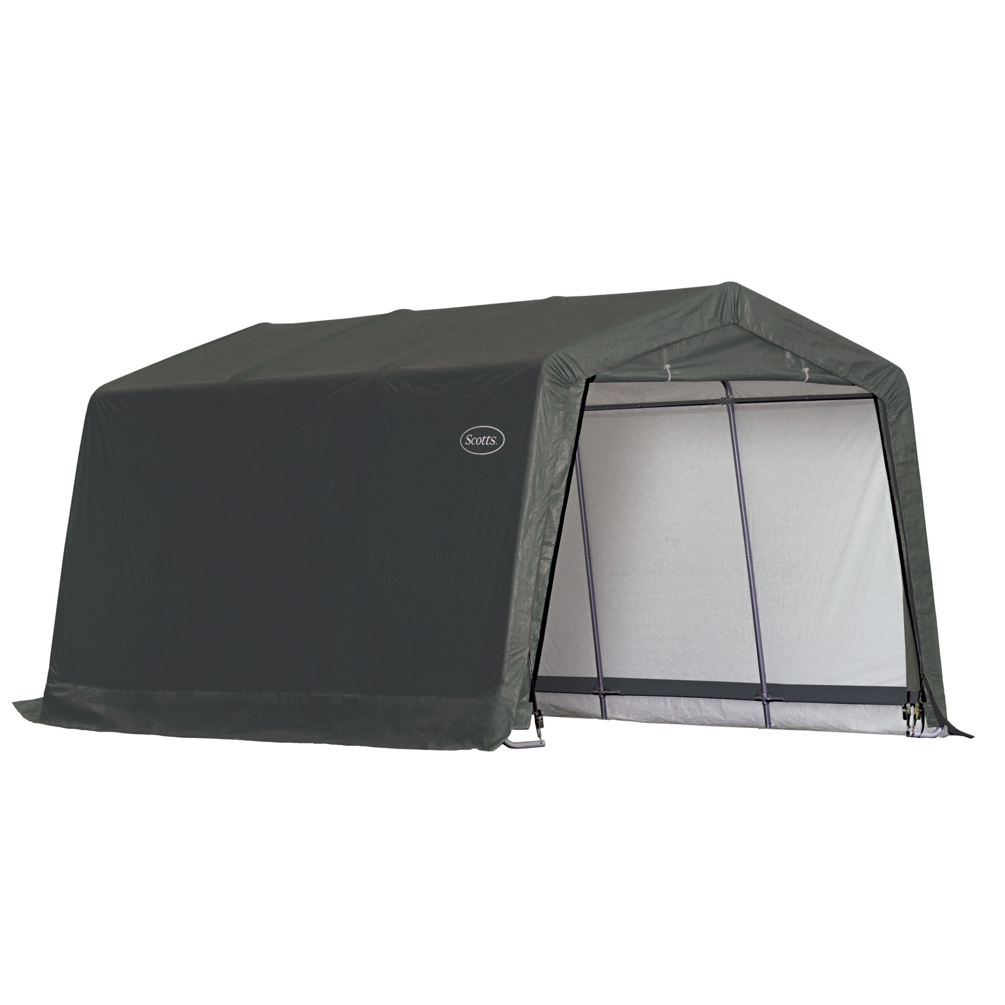 Scotts Storage Shed 10 x 15 x 8’ Green Peak, Soft Side, Model# 70496