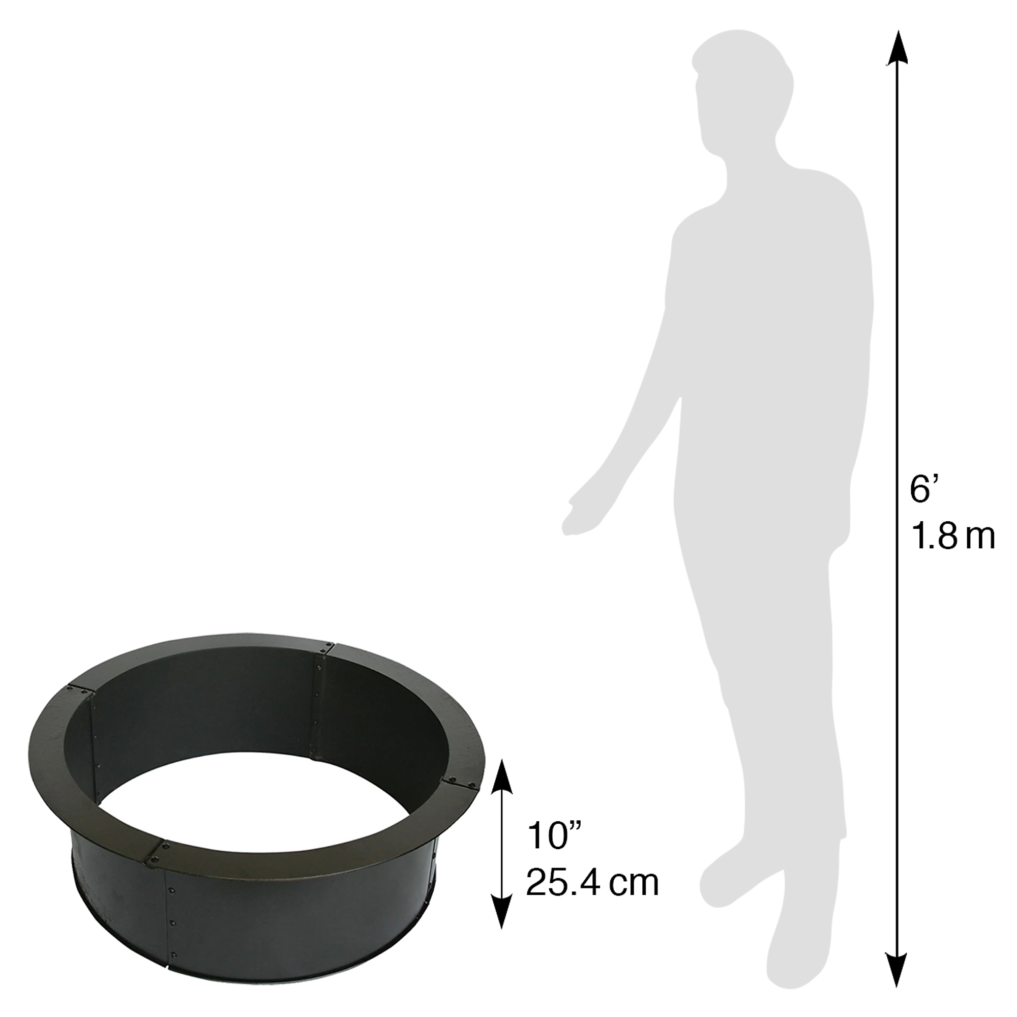 Round File Ring Blue Sky, 36in. Round Fire Ring Black- .8mm, Fuel Type Wood, Diameter ...