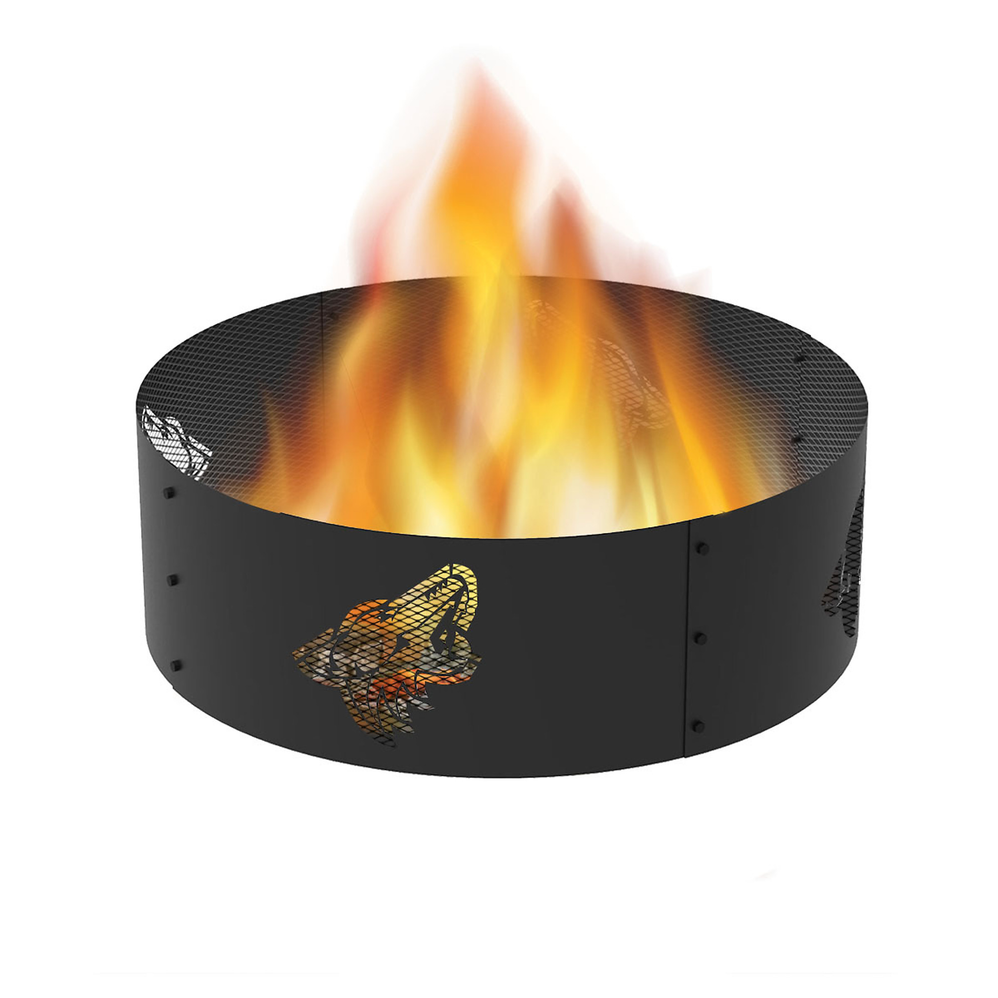 Round File Ring Blue Sky, 36in. Round Fire Ring- Arizona Coyotes, Fuel Type Wood ...