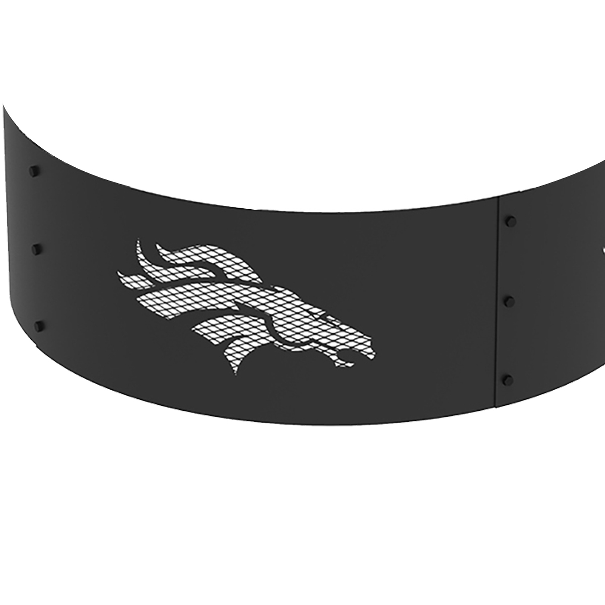 Round File Ring Blue Sky, 36in. Round Fire Ring- Denver Broncos, Fuel Type Wood ...