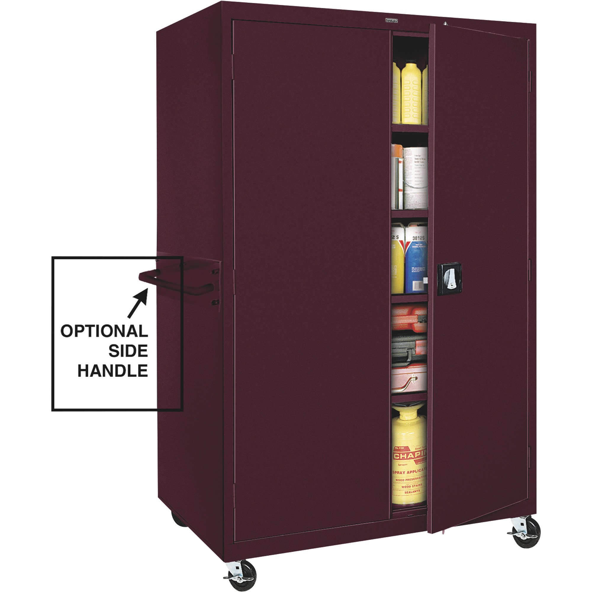Sandusky Lee Heavy-Duty Welded Steel Mobile Cabinet — 46in.W x 24in.D x 78in.H