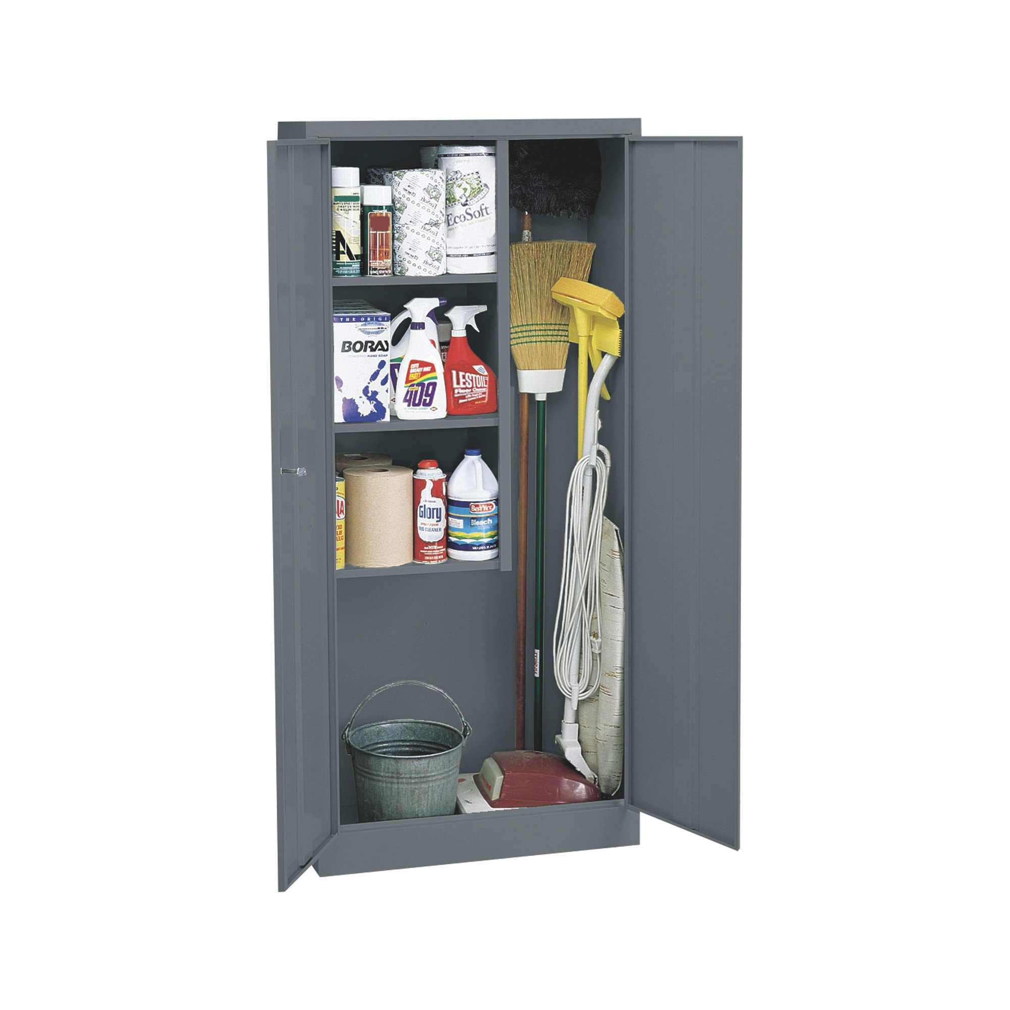 Sandusky Lee Welded Steel Janitorial Cabinet — 30in.W x 15in.D x 66in.H