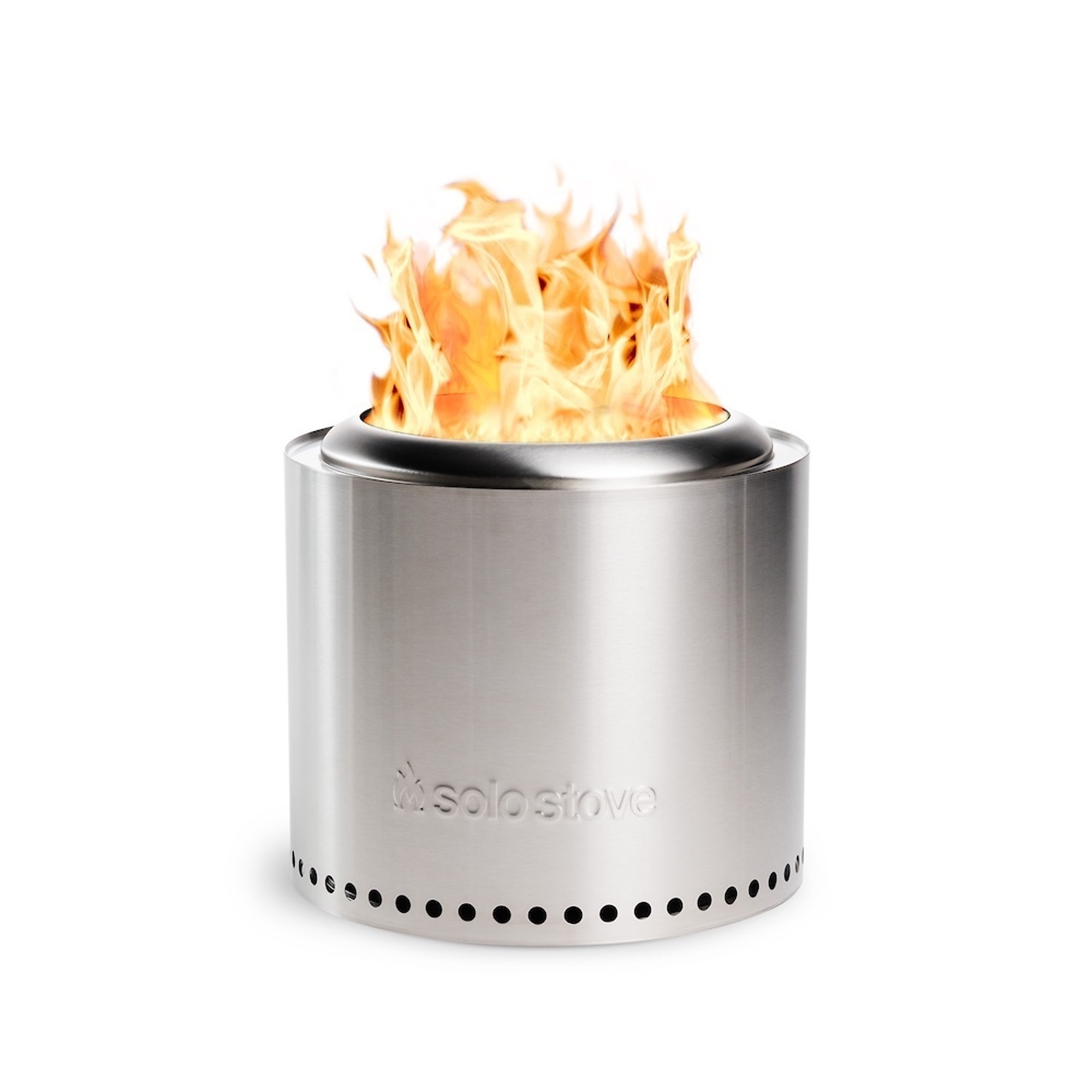 Solo Stove Wood Burning Fire Pit - 15in. Diameter, Stainless Steel, Low Smoke, Portable, Model# SSRAN-2.0