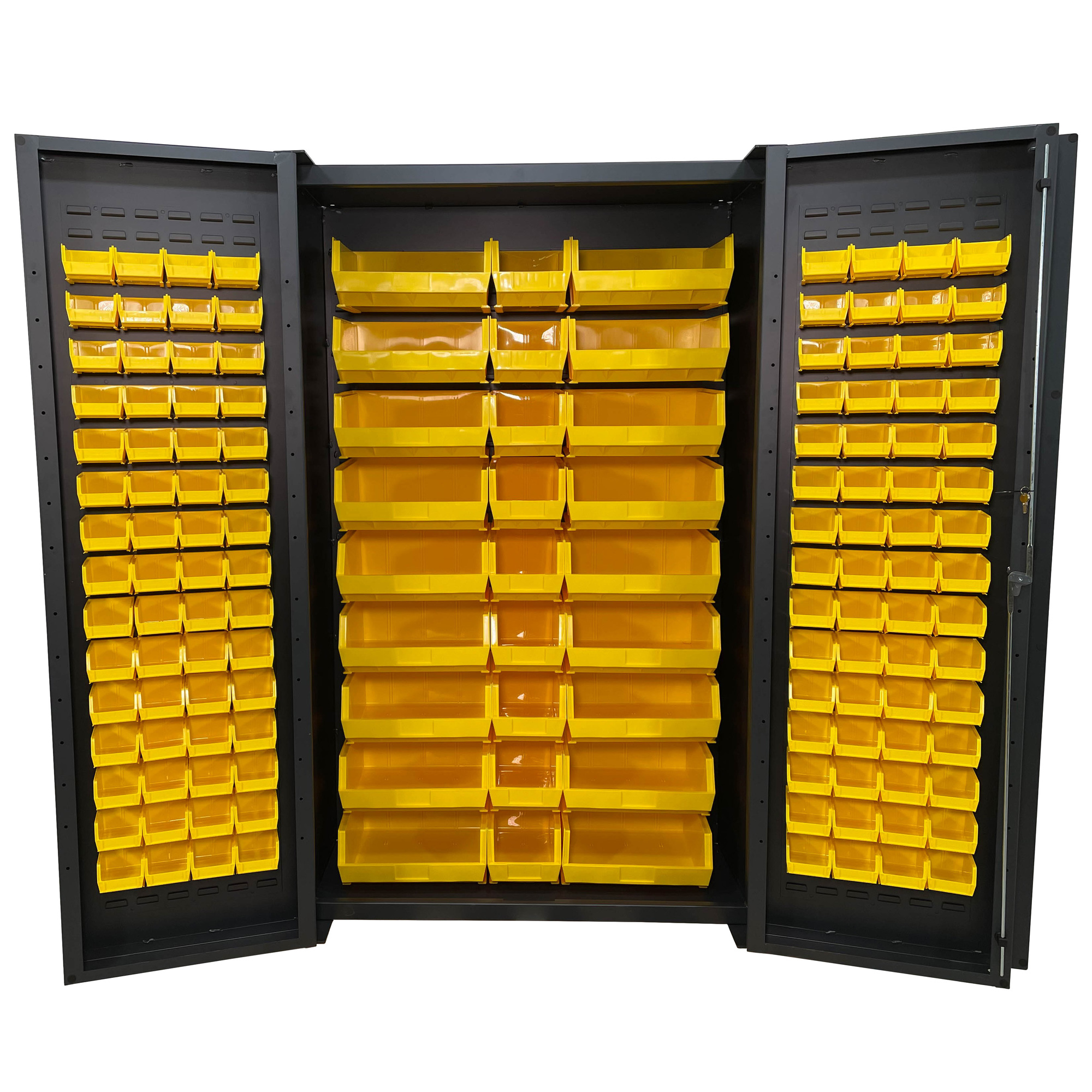 Valley Craft, Bin Shelf Cabinet, Deep Door, Height 78 in, Width 48 in, Bins Included (qty.) 147, Model# F89097