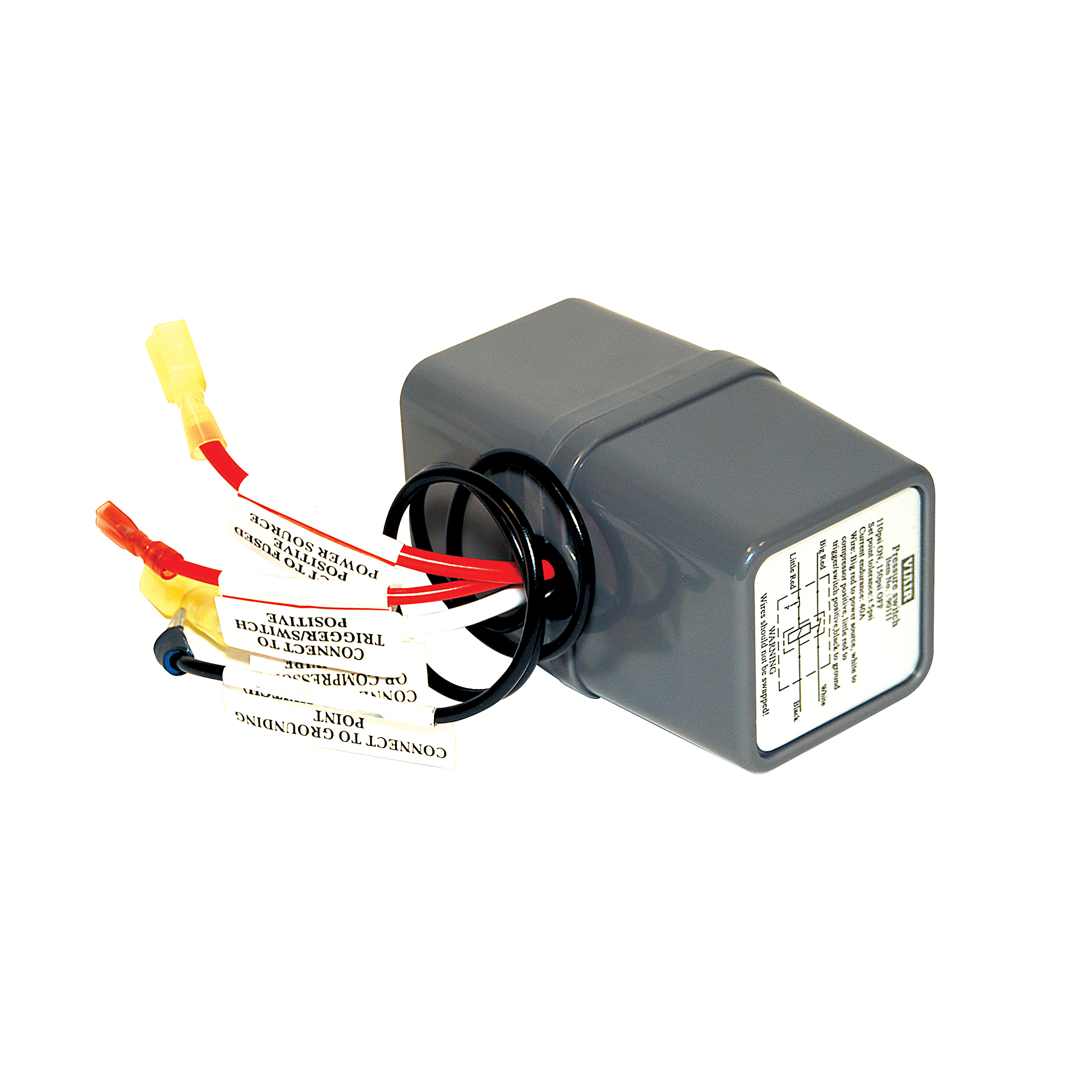 Viair Pressure Switch with Relay - 165 PSI On/200 PSI Off, 12V, Model# 90118