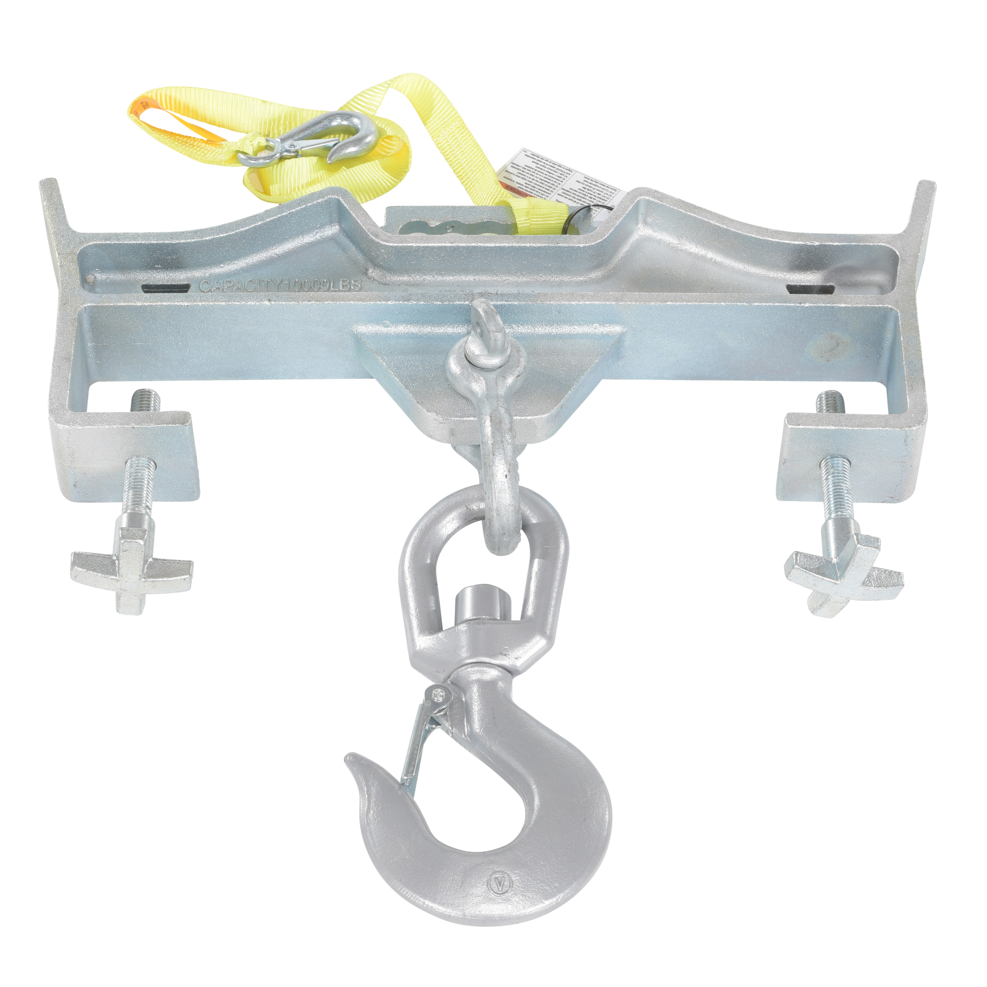 Vestil Double Swivel Hoist Hook - 10000-Lb. Capacity, Steel, Zinc-Plated, Model# D-FORK-10-SL