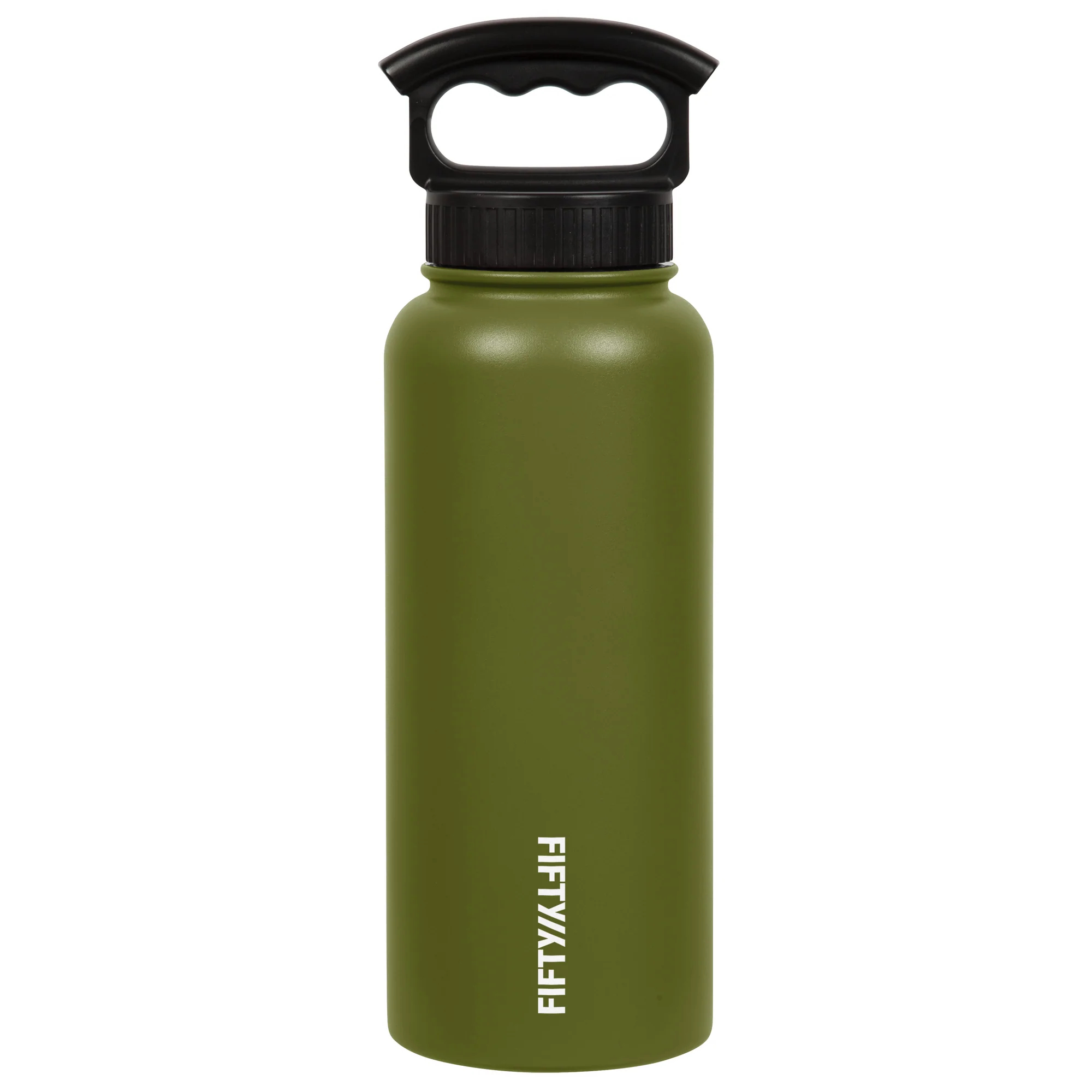FIFTY/FIFTY, 34oz - Olive Green Bottle-3 Finger Grip Cap, Size 34 oz, Color Green, Model# V34001OL0