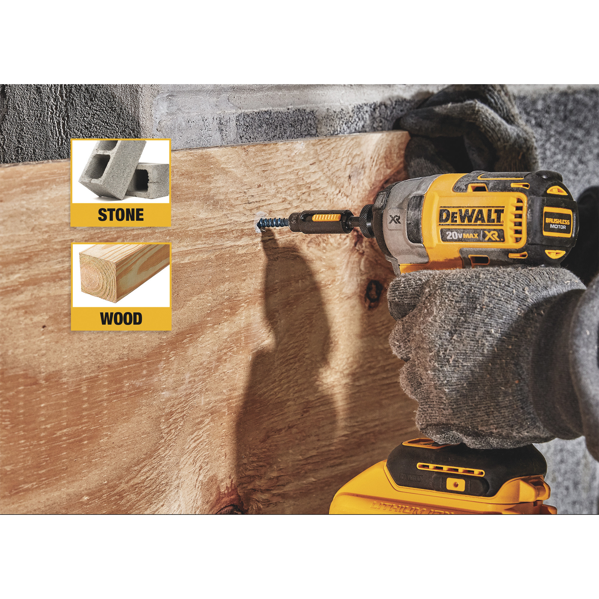 DEWALT 20V MAX XR Cordless Brushless Impact Driver with Hex Drive