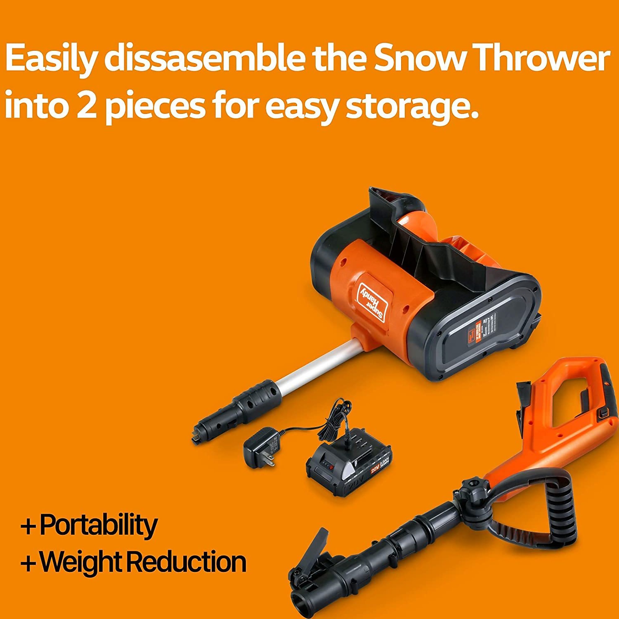 SuperHandy, Snow Thrower/Power Shovel, Clearing Width 10 in, Model TRI