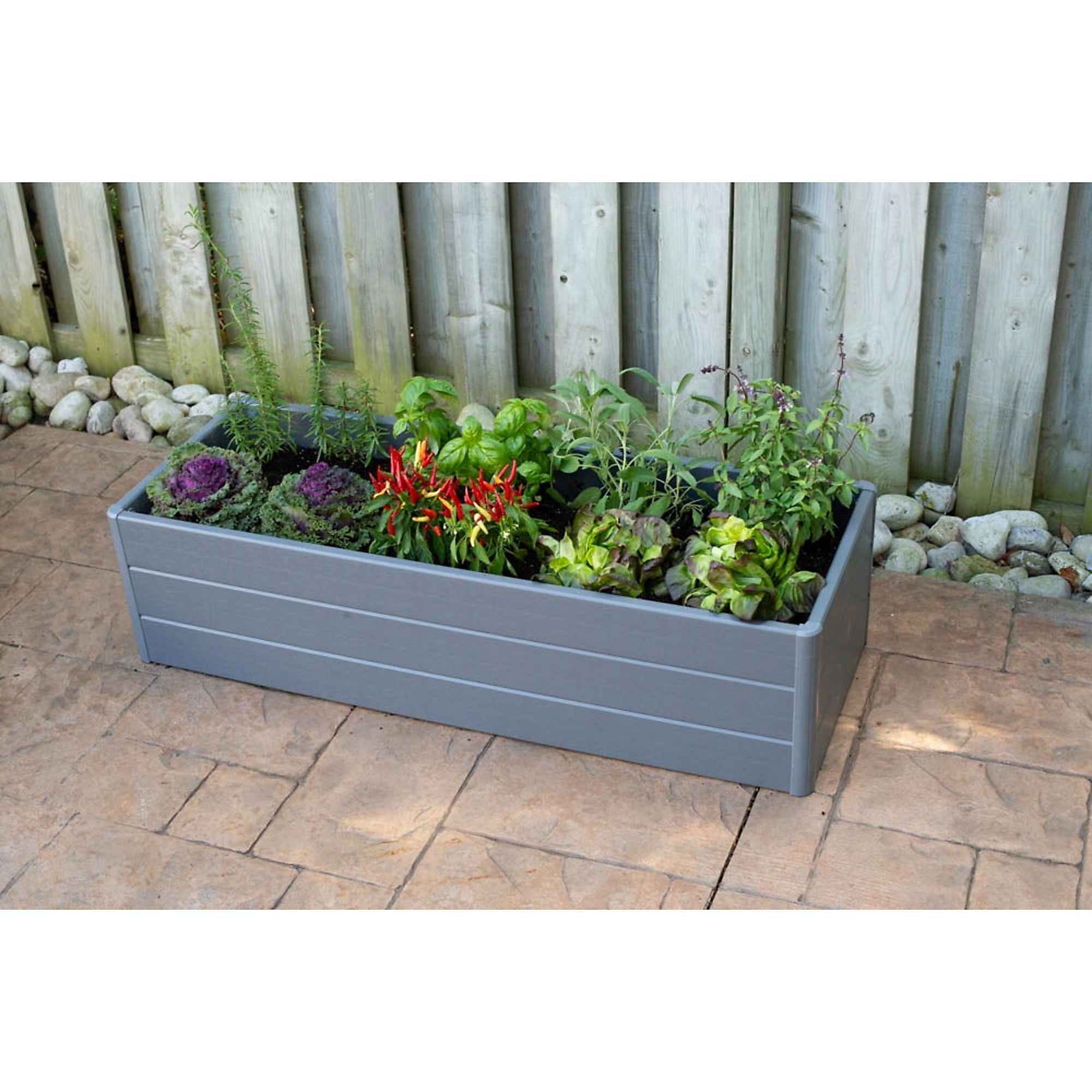 NuVue, Terrace Garden Box 36.5in. L x 13in. W x 11.5in. H Gray