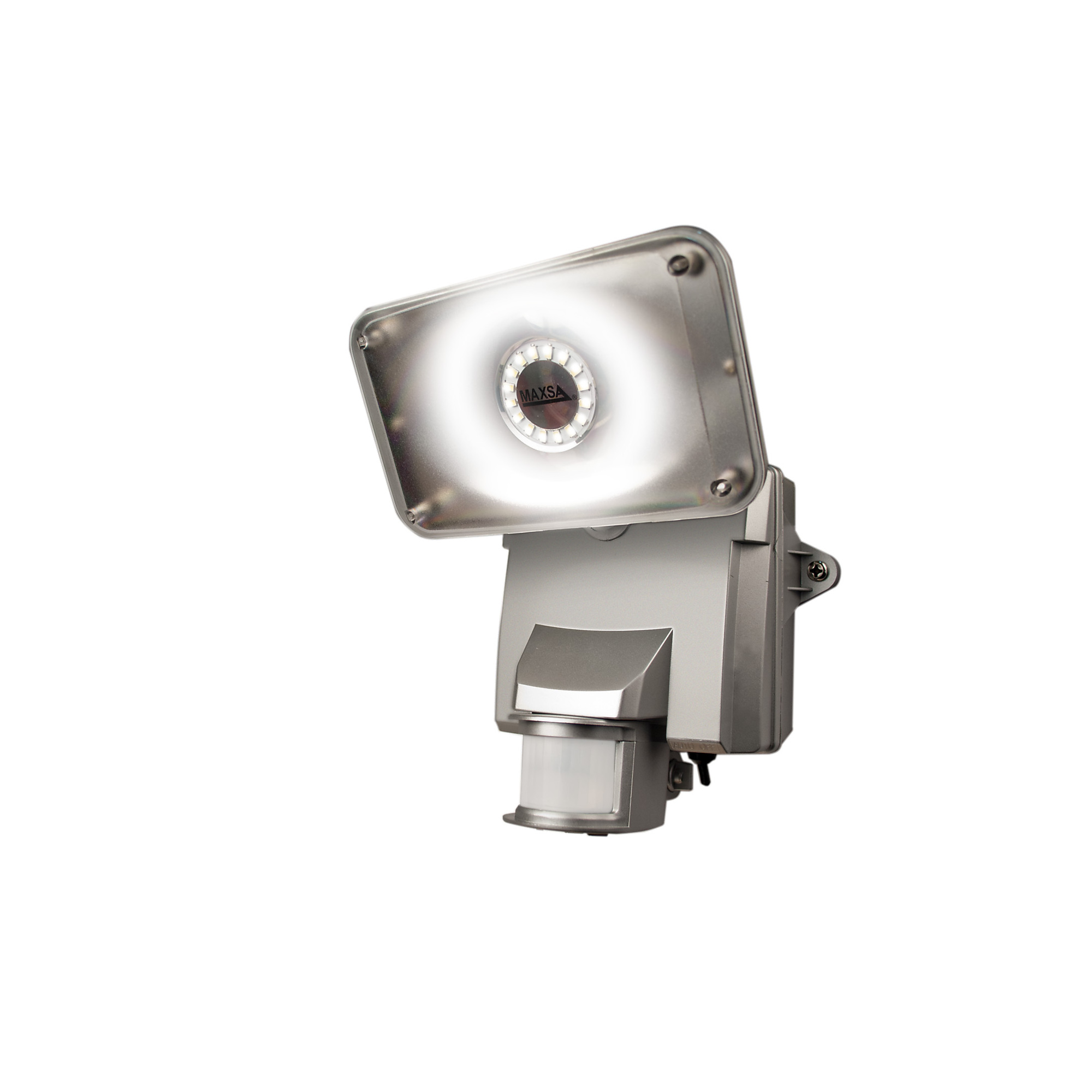 Maxsa Innovations Solar-Powered LED Security Floodlight - 1100 Lumens, Motion-Activated, Silver, Model# 44640