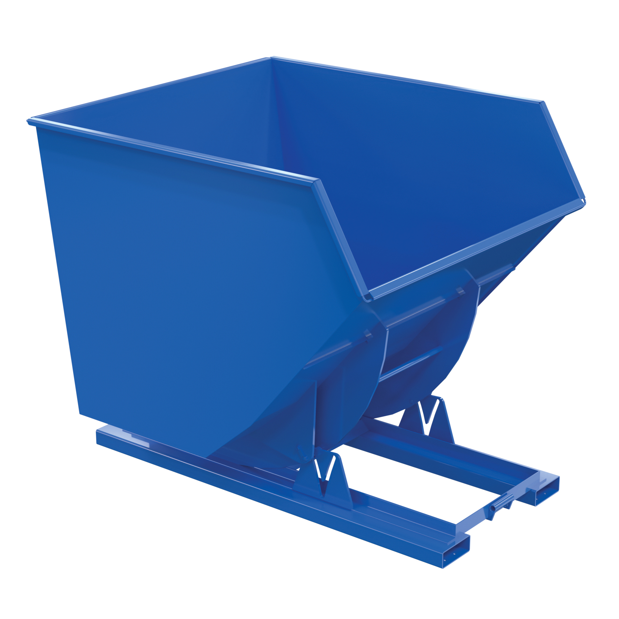 Vestil No Bump and Dump Hopper - 3.5 Cubic Yards, 6000-Lb. Capacity, Blue, Model# D-350-HD-NB