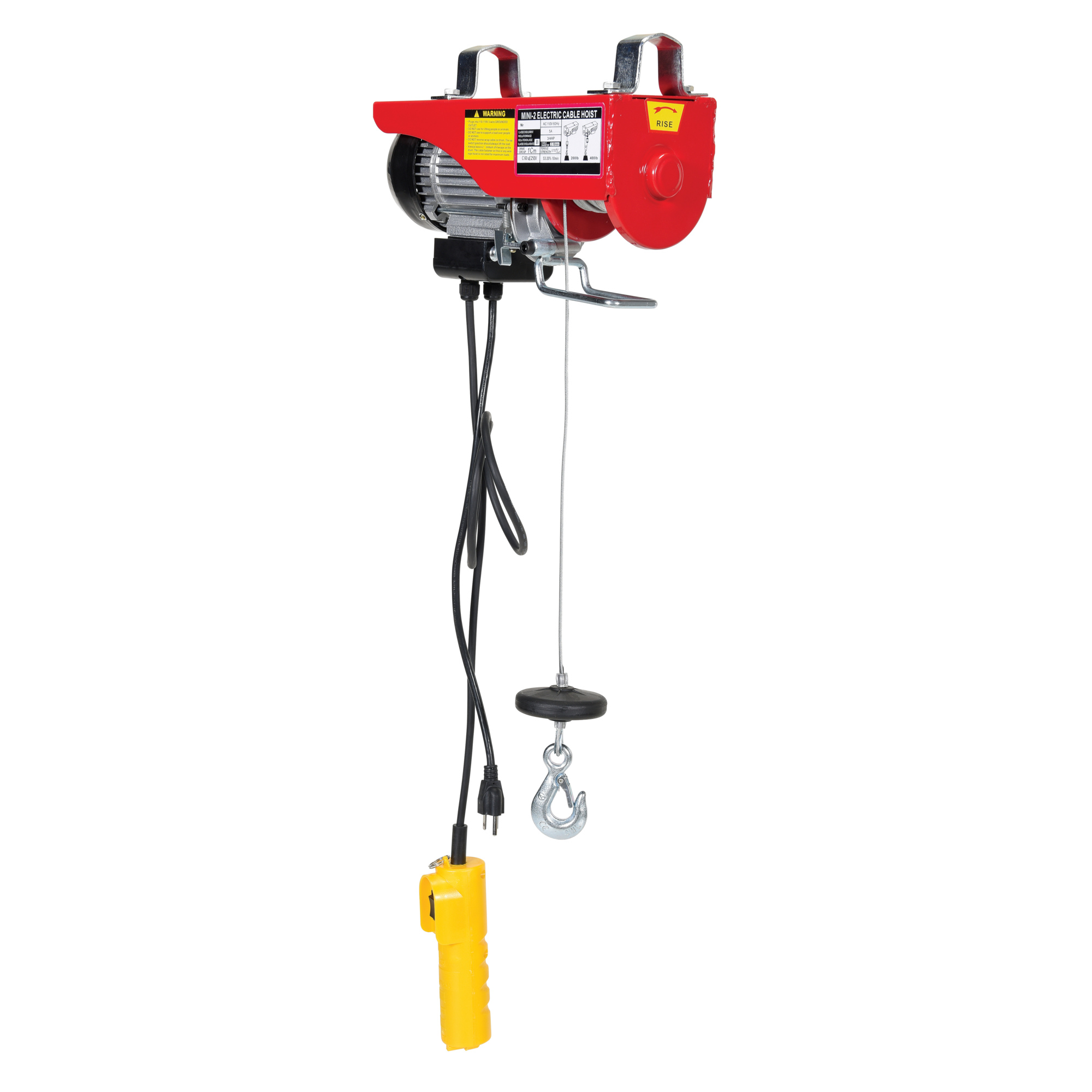 Vestil Mini Cable Hoist - 200-Lb. Capacity, Manual Trolley, Electric Motor, Model# MINI-2
