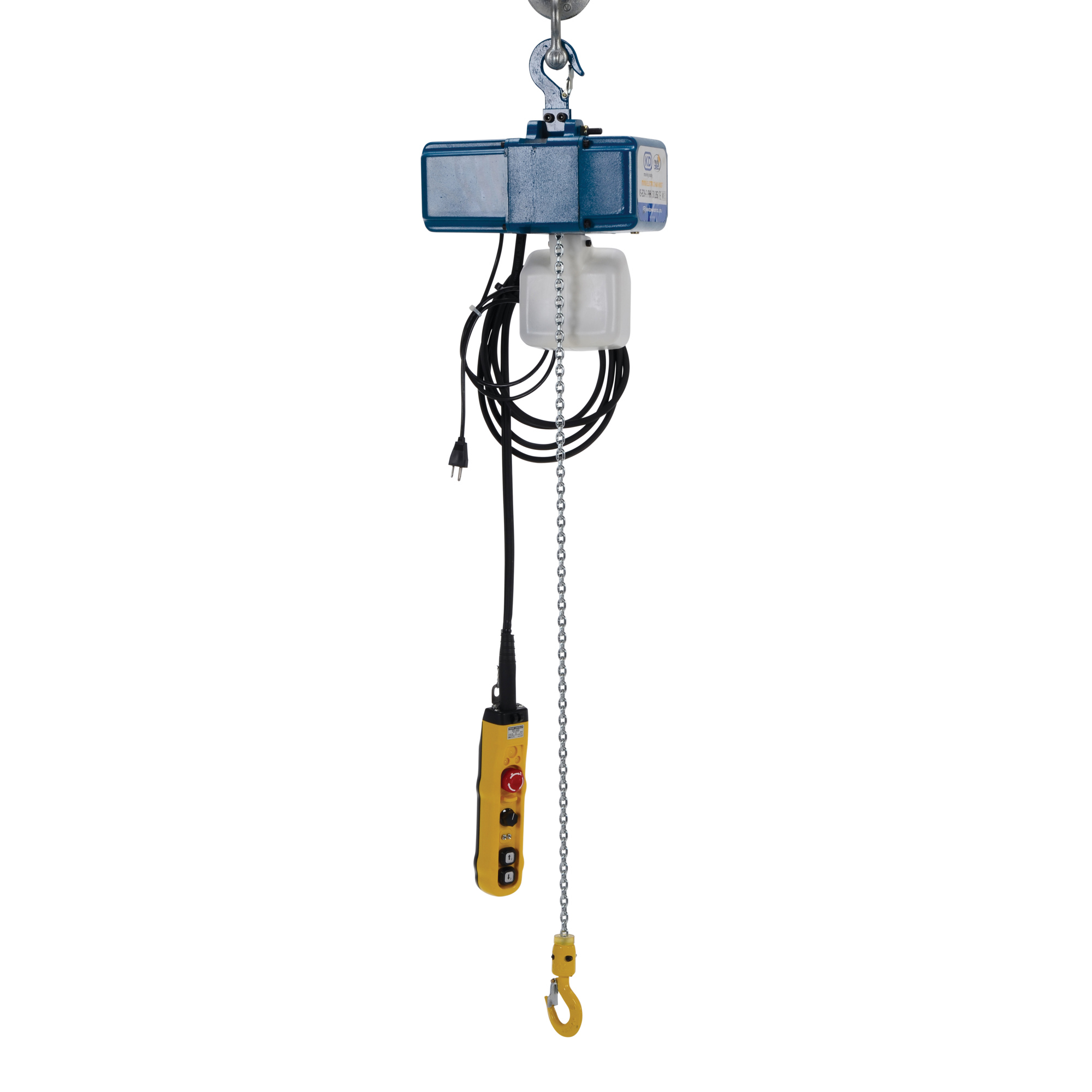 Vestil Variable Speed Electric Hoist - 250-Lb. Capacity, Motorized Trolley, Chain Container, Model# VS-ECH-2-1PH
