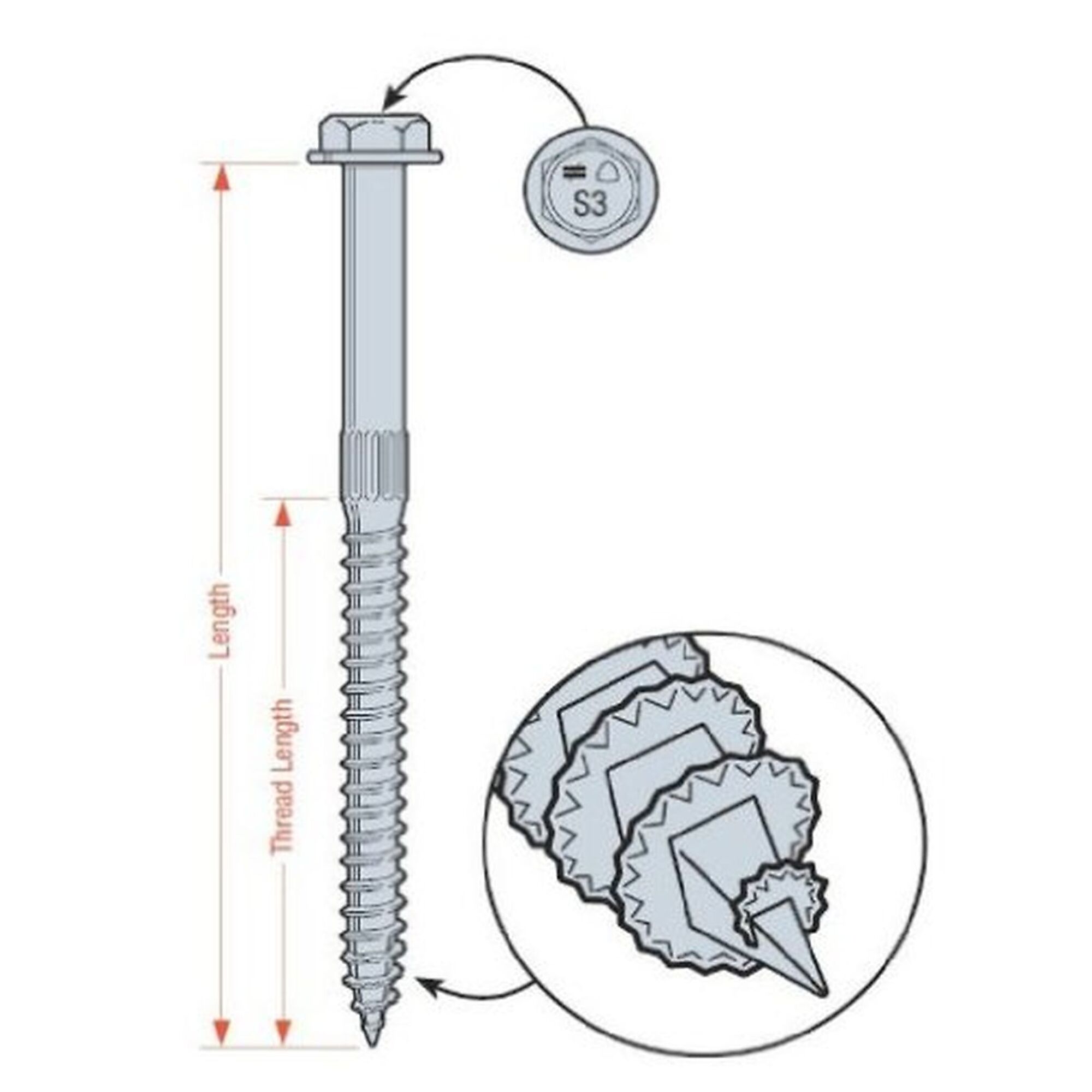 SIMPSON StrongTie, 1/4x31/2 Hex Drive Hex Head Coating Screw 125pk