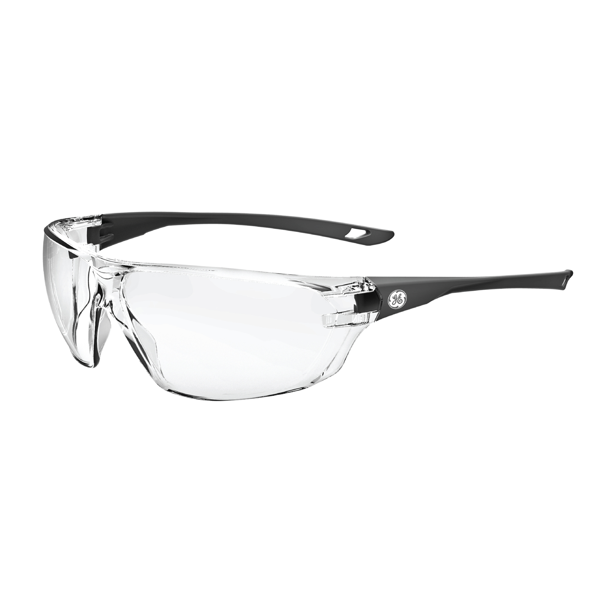 General Electric, Safety Glasses, Clear Lens, AntiScratch,Blue Frame, Frame Color Gray, Lens Color Clear, ANSI Z87 Compliant, Model# GE203C