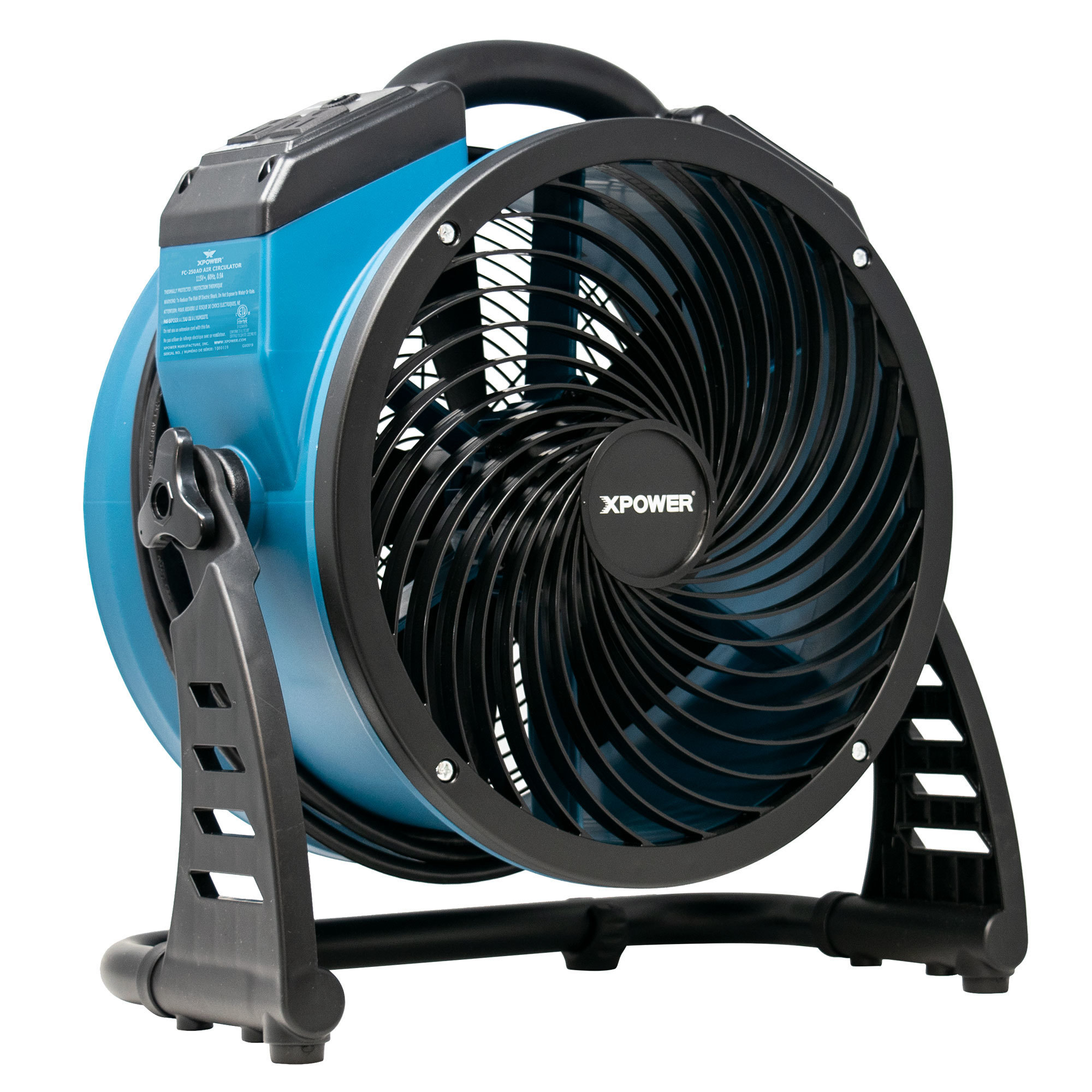 XPOWER, 1560 CFM with Outlet, Fan Type Carpet Blowers, Fan Diameter 13 in, Air Delivery 1560 cfm, Model# FC-250AD
