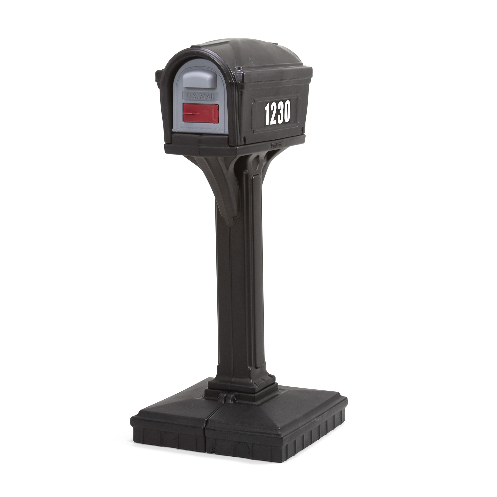 Simplay3 Company Dig-Free Easy Up Classic Mailbox - Black, 21in. Height, Plastic, Model# 420020-04