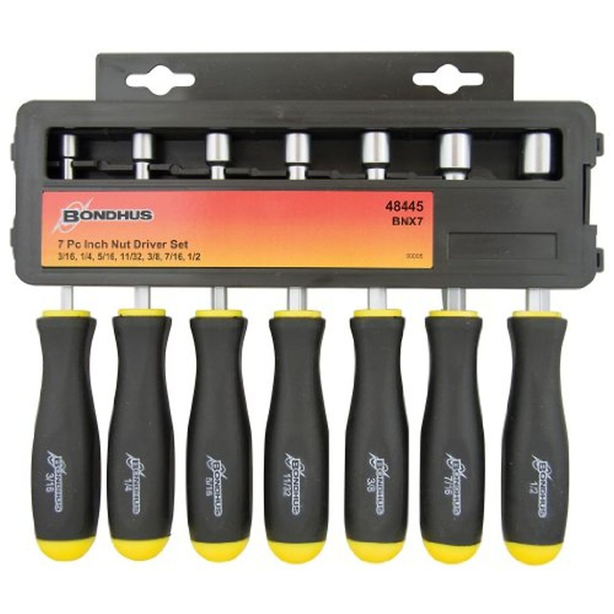 Bondhus, Hollow Shaft, SAE Screwdriver, 7 Piece, Drive Type Other, Model# 48445