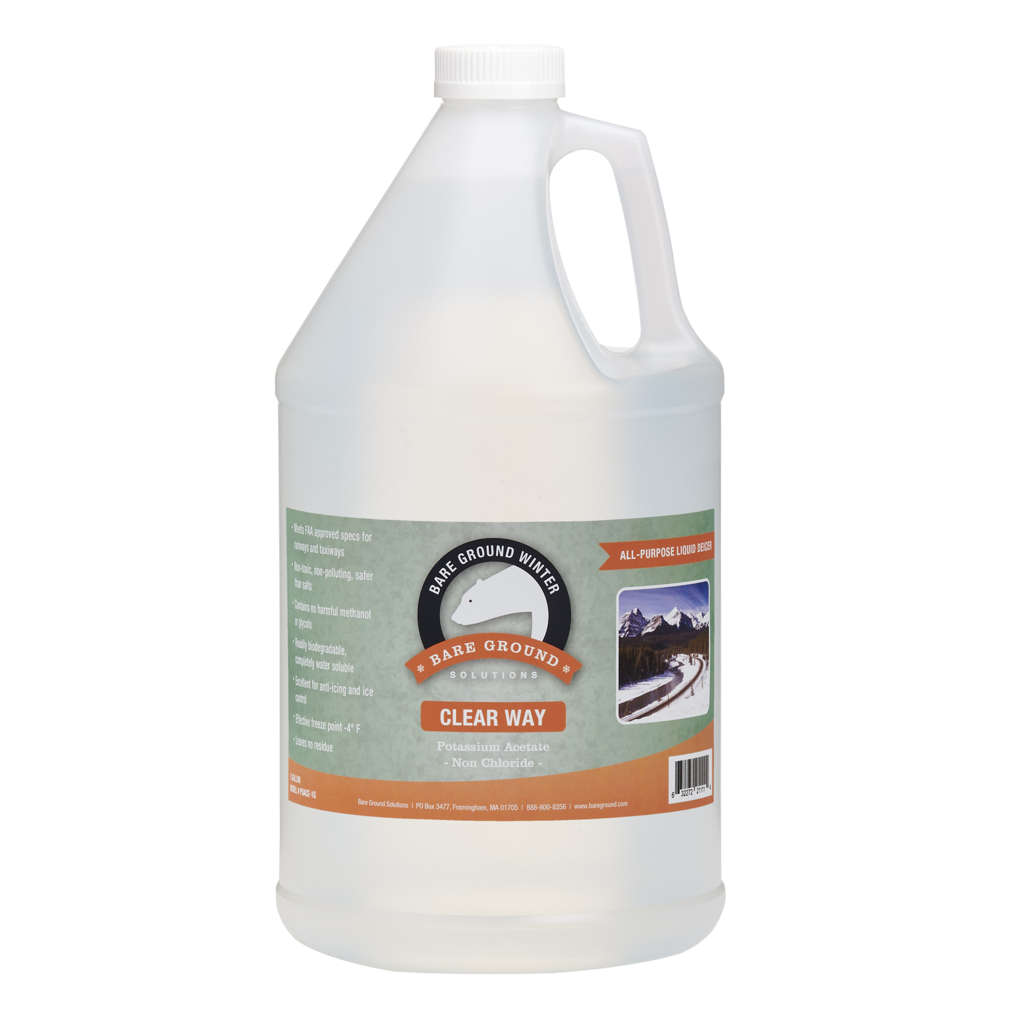 Bare Ground, Clear Way Non Chloride Potassium Acetate, Pounds 8.34 Gallons 1 Model# POACE-1G