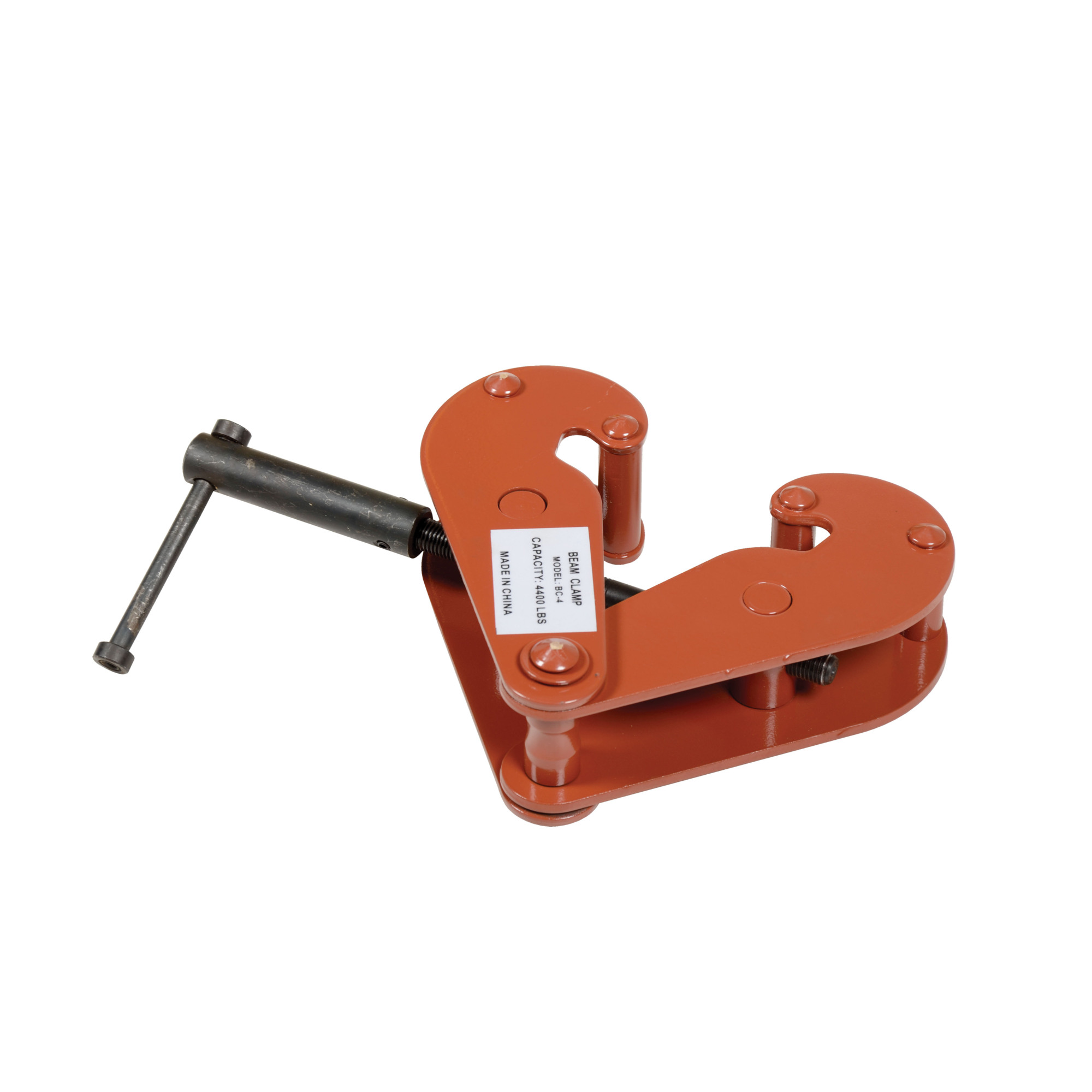 Vestil Horizontal Beam Clamp - 4000-Lb. Capacity, Steel, Painted Finish, Model# BC-4