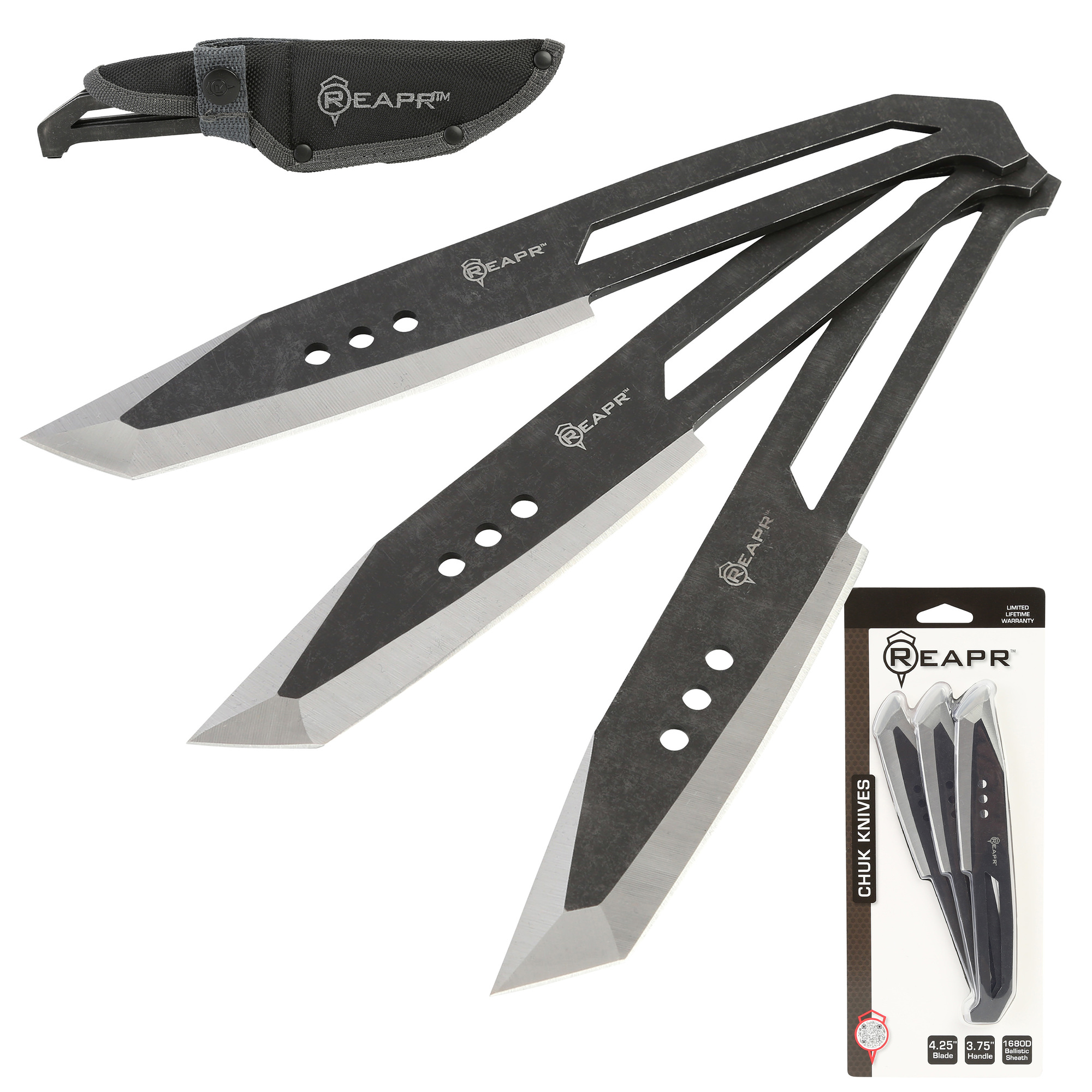 Throwing Knives Set, 3 Knives + Sheath