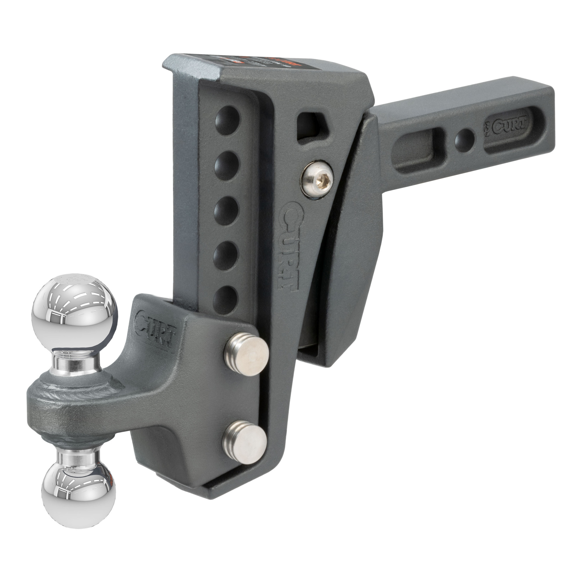 Curt Manufacturing, Rebellion XD Adjustable Cushion Hitch 2in. Shank, 2in., 2-5/16in., Gross Towing Weight 15000 lb, Model# 45951