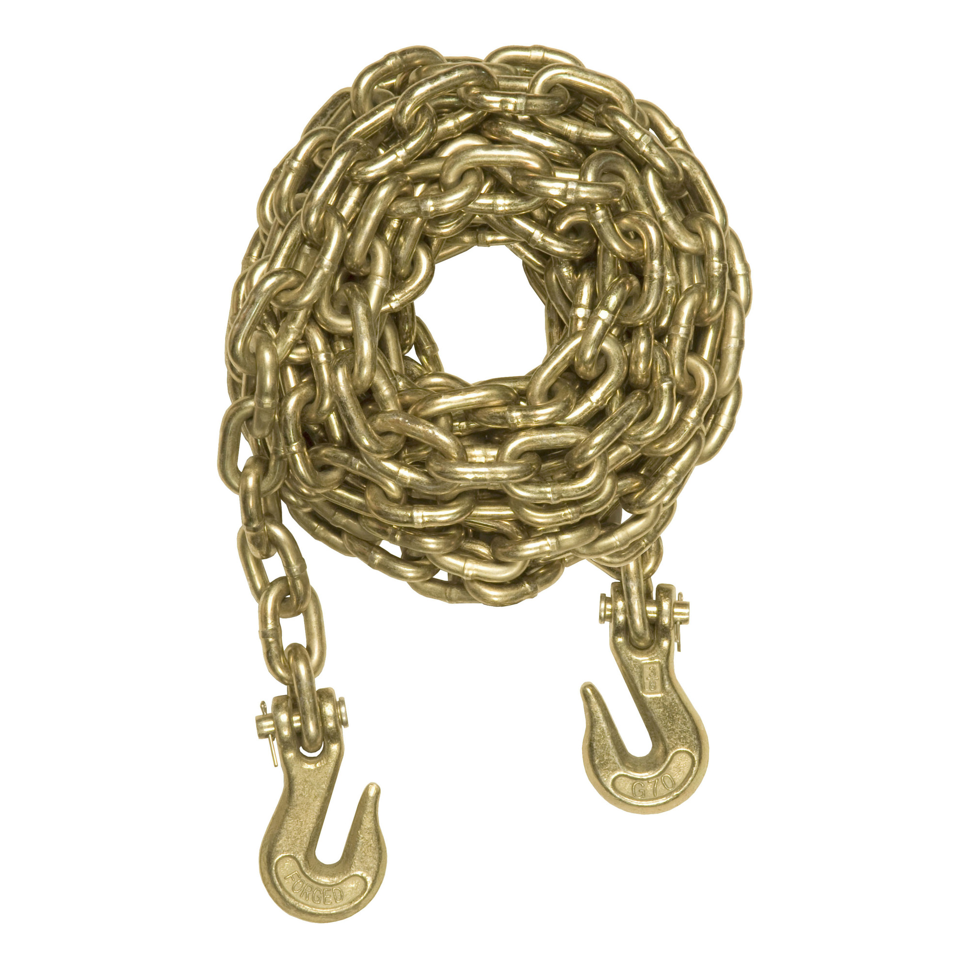 Curt Manufacturing, 20ft. Transport Binder Safety Chain w 2 Clevis Hooks, Working Load 6600 lb, Length 240 in, Material Steel, Model# 80311