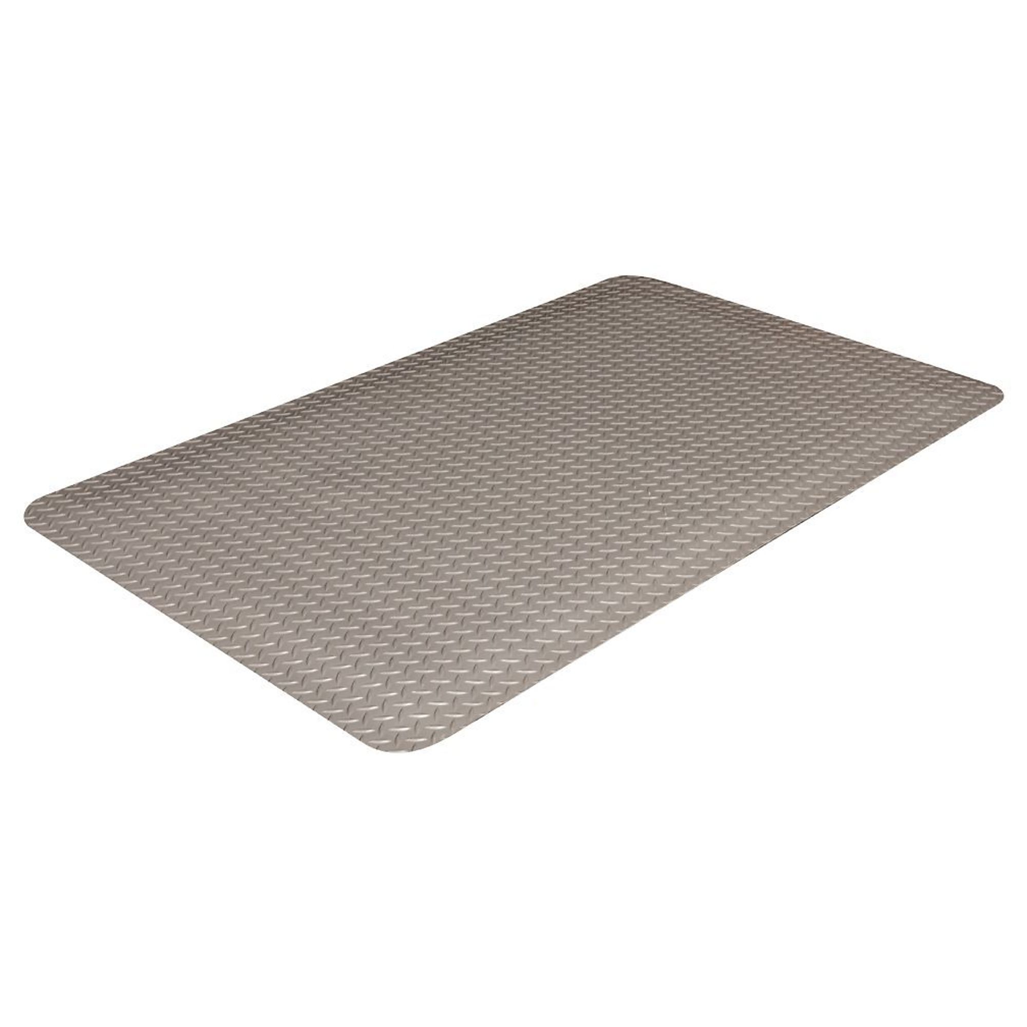 Industrial Deck Plate Anti-fatigue Mat, Vinyl, 24 X 36, Black