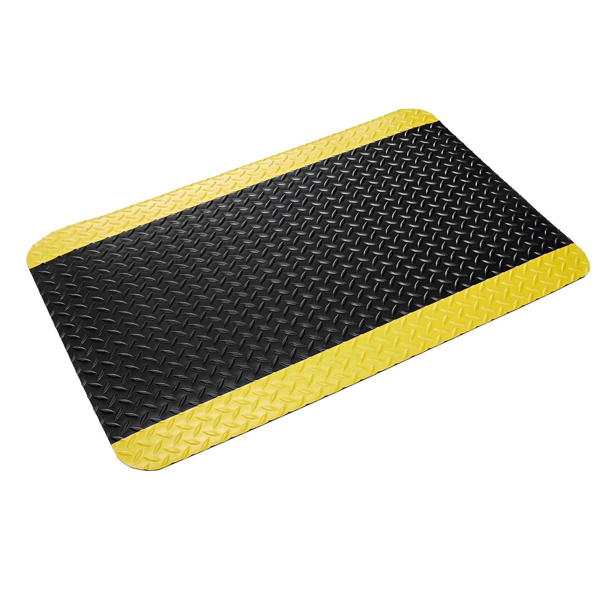 Crown Matting Technologies, Industrial Deck Plate 3ft.x75ft. Black w/Yellow, Width 36 in, Length 900 in, Thickness 9/16 in, Model# CDR0036YB-75