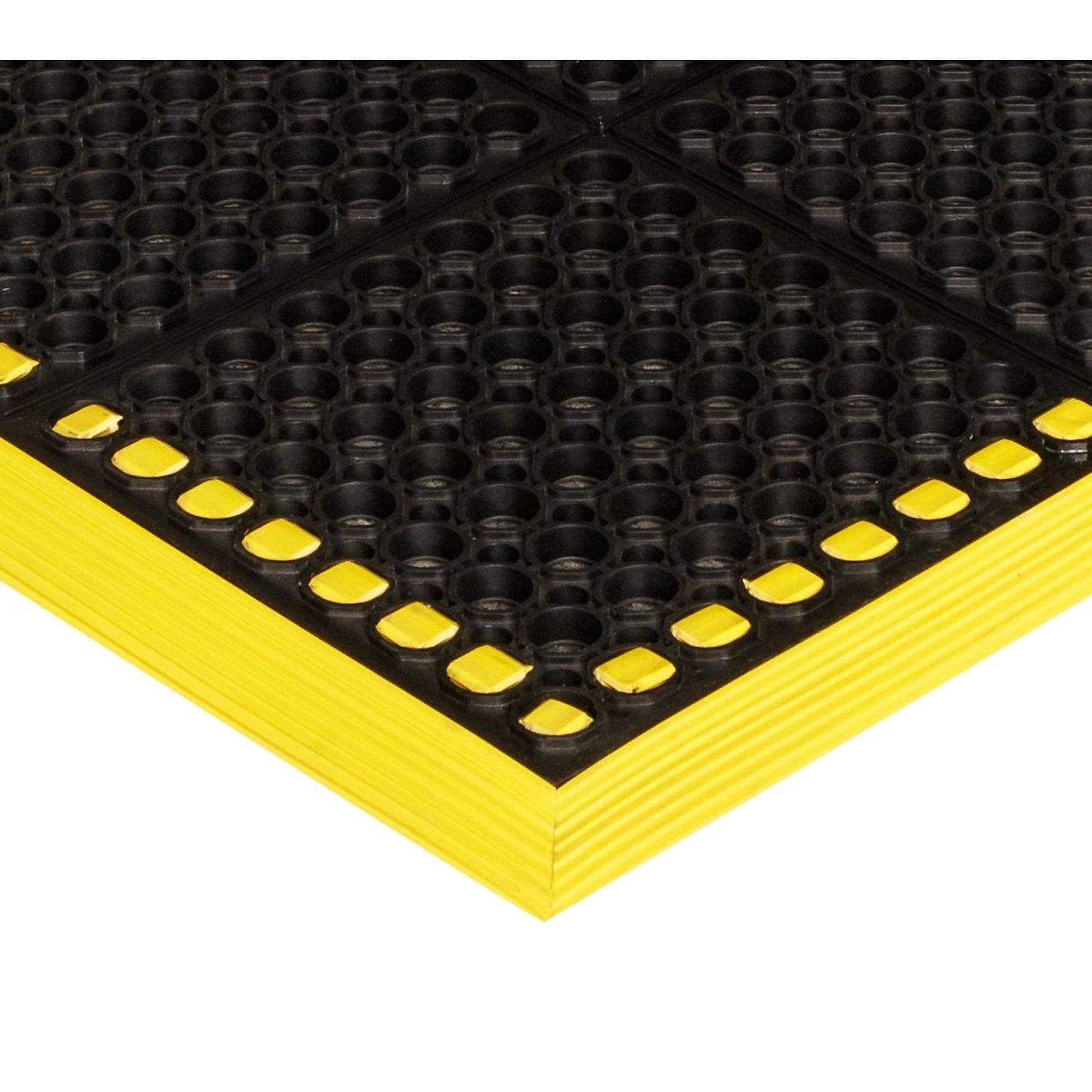Crown Matting Technologies, Safewalk 3-Sides 38in.x64in. Black w/Yellow, Width 36 in, Length 60 in, Thickness 7/8 in, Model# WS 3E64YE