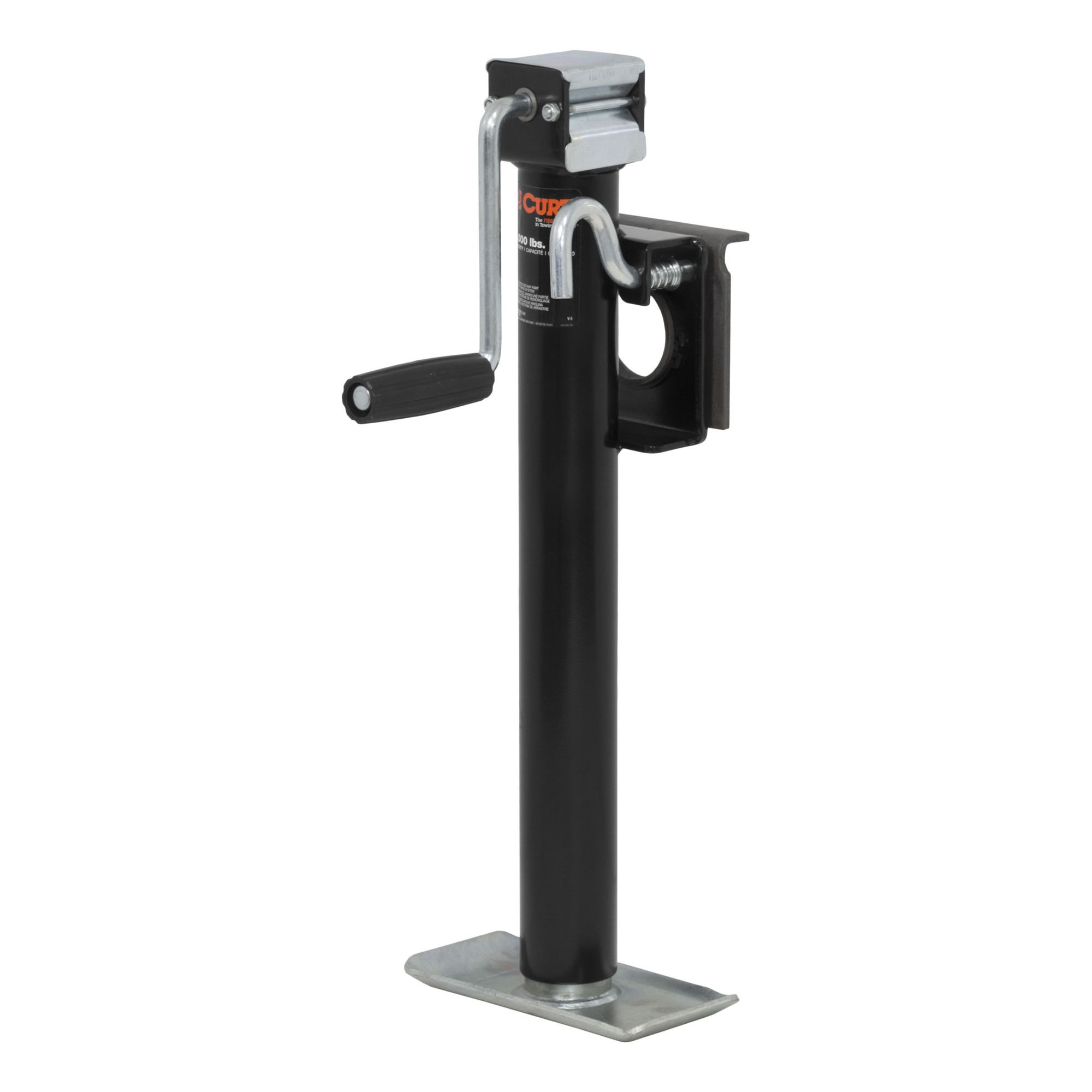 Curt Manufacturing, Bracket-Mount Swivel Jack w Side Handle 2000 lbs,15in. Travel, Model# 28306